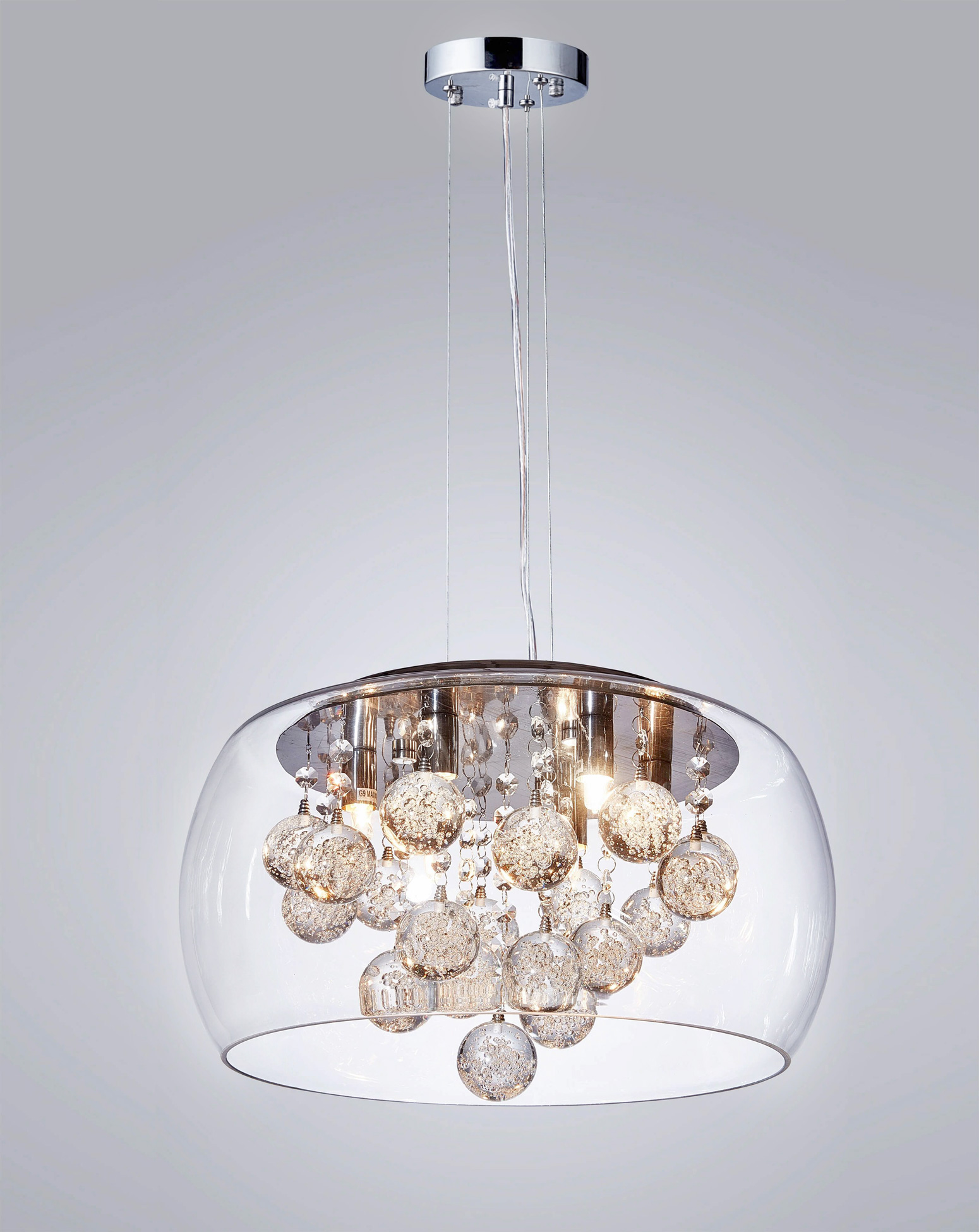 Kryształowa szklana lampa wisząca FABINA nowoczesna przezroczysta - Lumina Deco zdjęcie 3