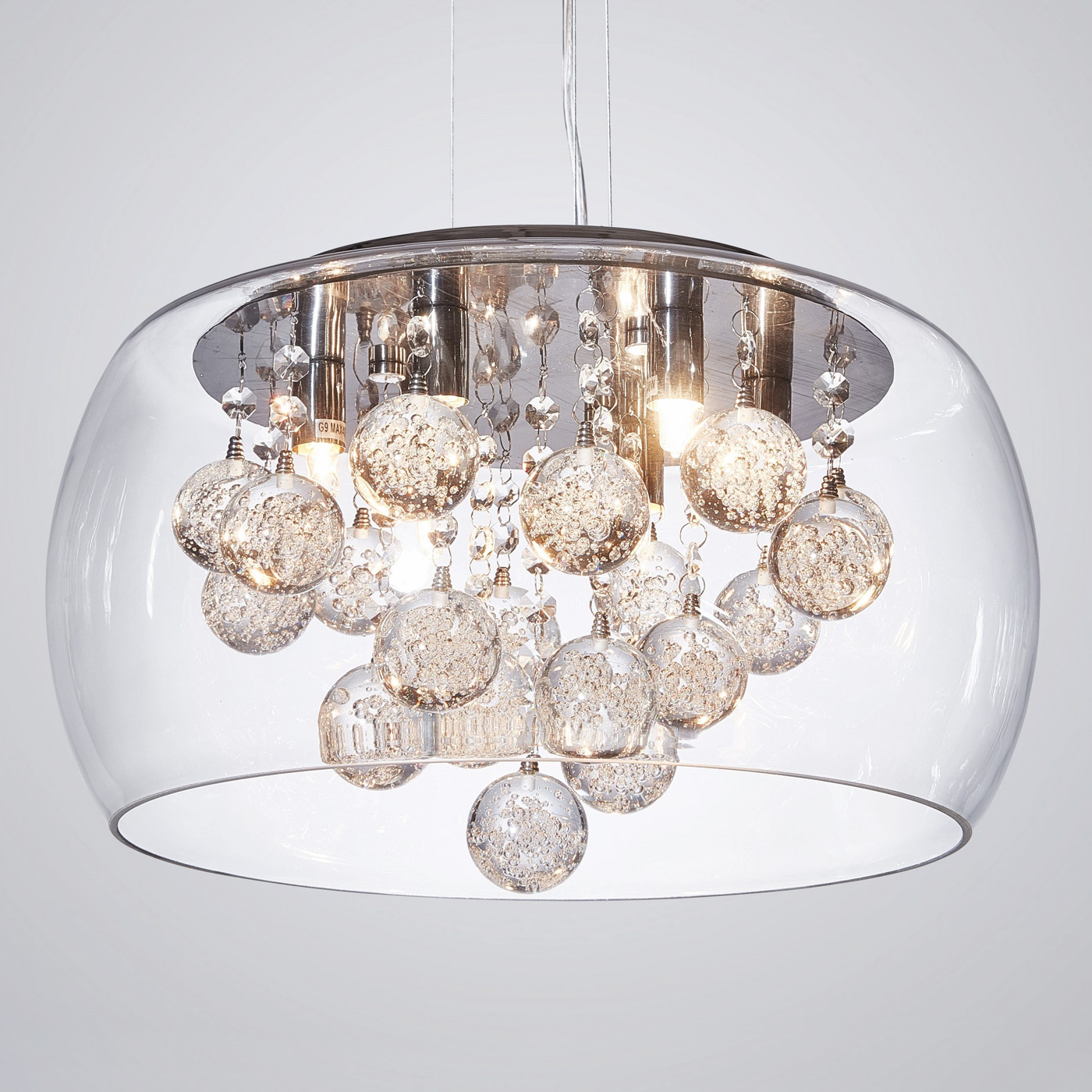 Kryształowa szklana lampa wisząca FABINA nowoczesna przezroczysta - Lumina Deco zdjęcie 2