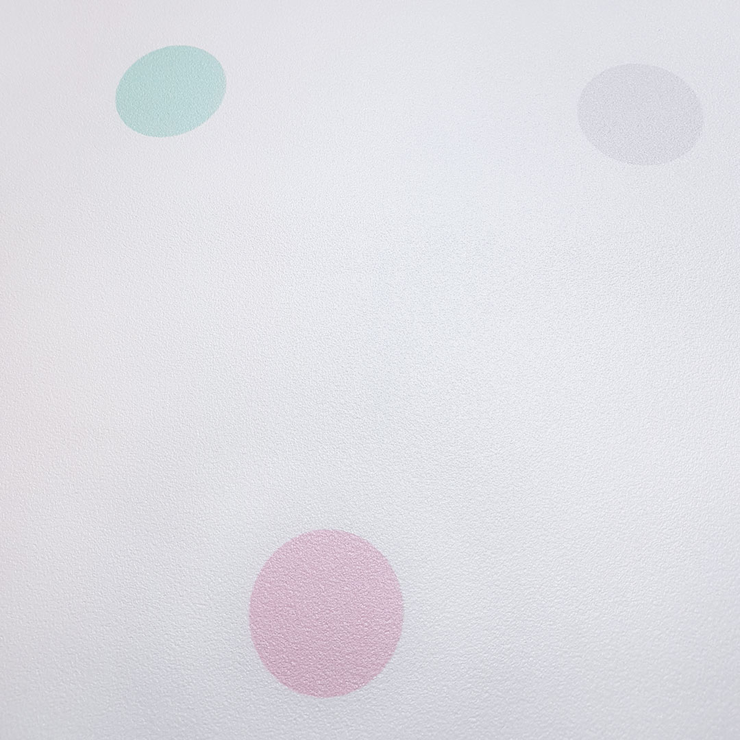 Tapeta w kolorowe pastelowe kropki, groszki, polka dot 5 cm - Dekoori zdjęcie 4