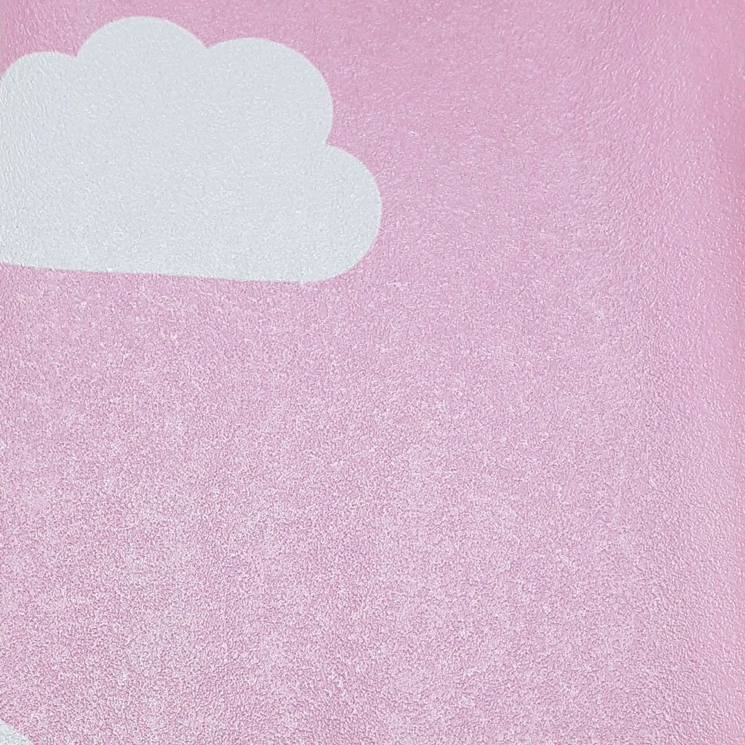Różowa tapeta ścienna w białe chmurki, chmury 7,5-24 cm - Dekoori zdjęcie 4