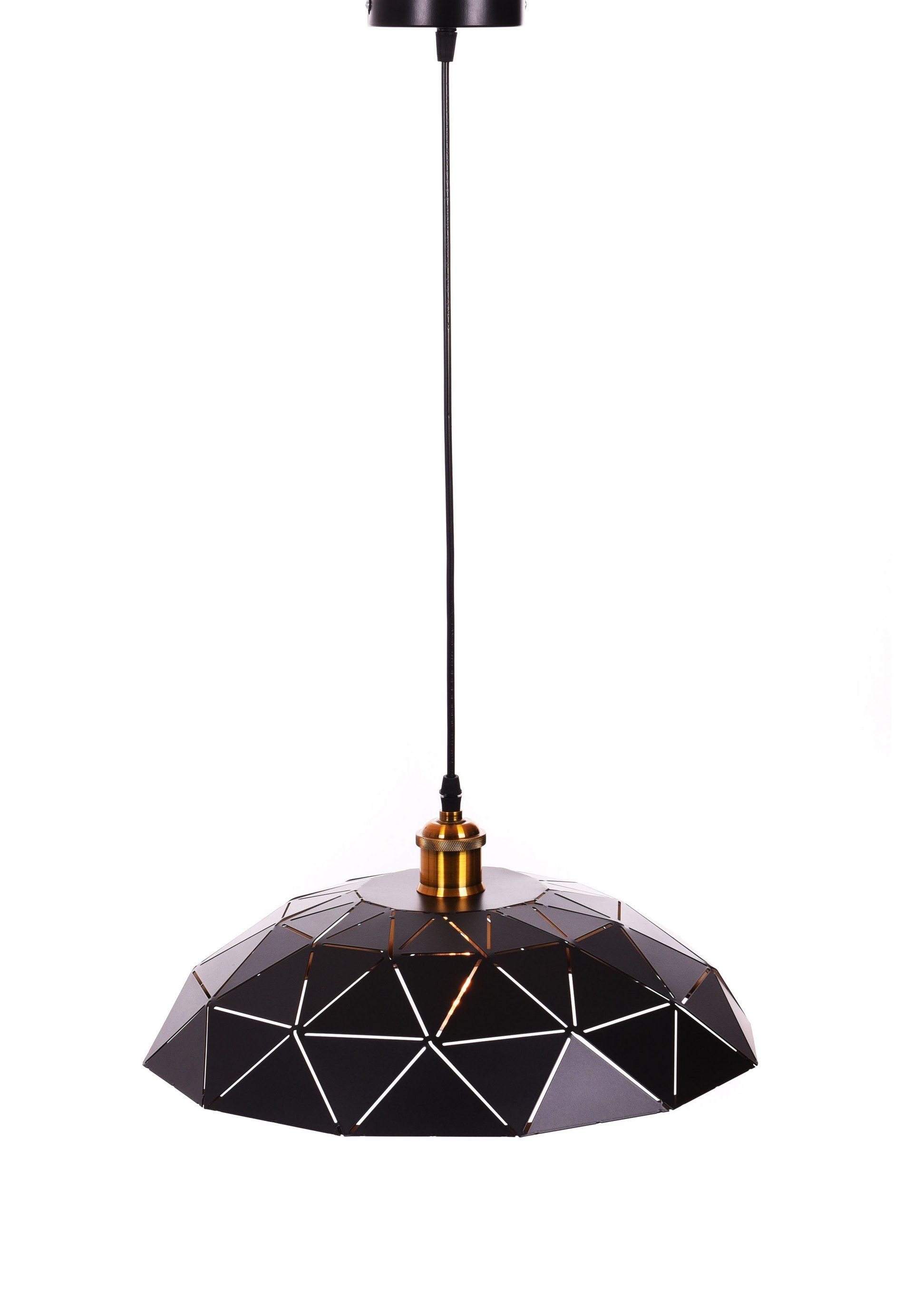 Czarna lampa wisząca, nowoczesna ze złotym wnętrzem GROSETTO W1 - Lumina Deco zdjęcie 3
