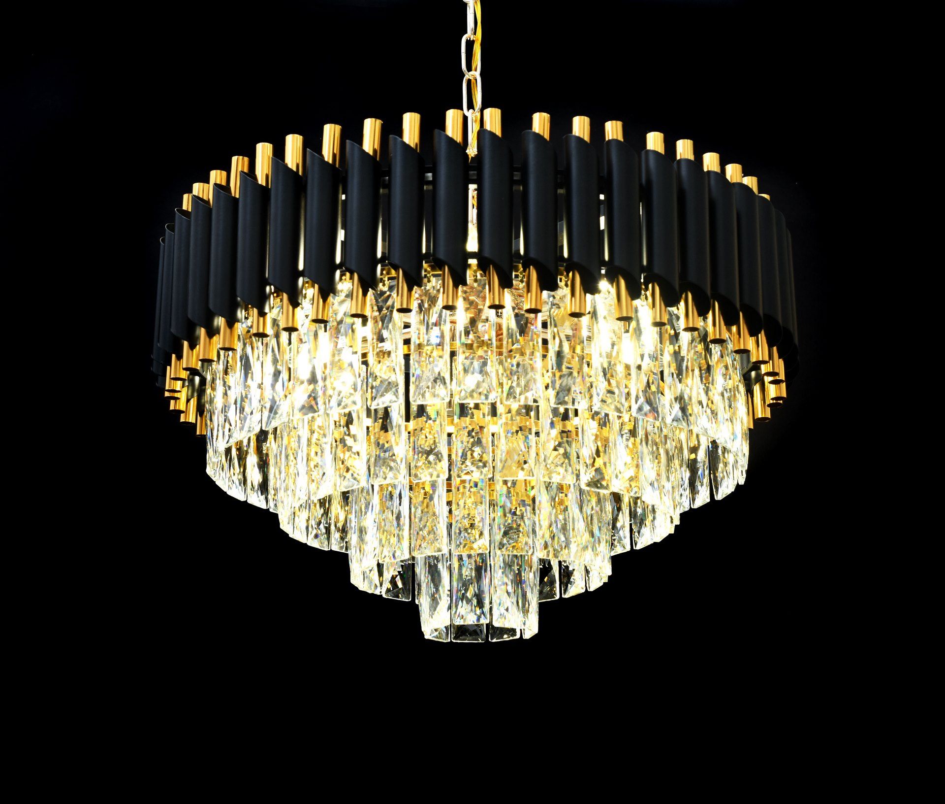 Czarno-złoty, klasyczny żyrandol kryształowy, na łańcuchu MAZINI - Lumina Deco zdjęcie 2