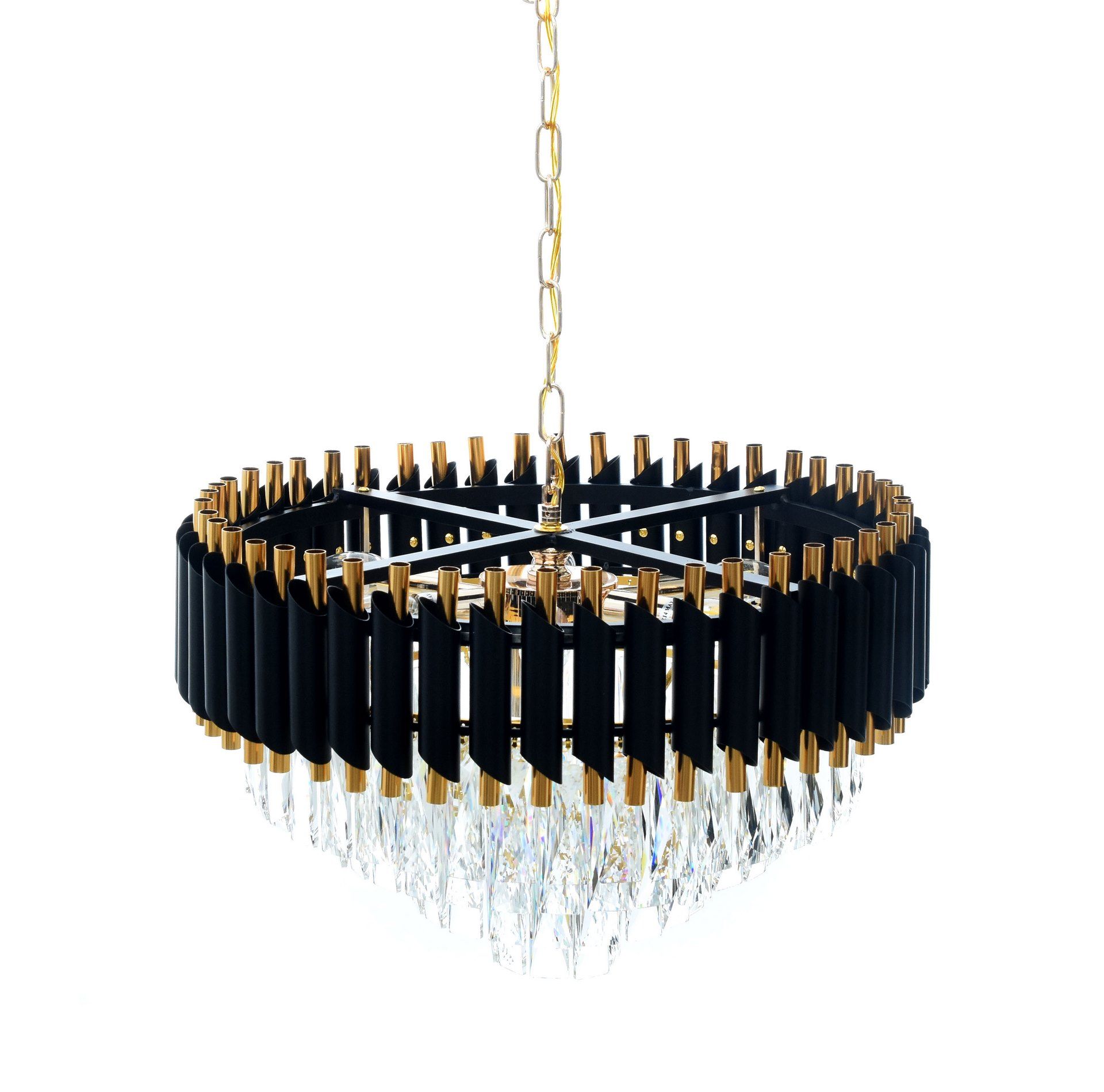 Czarno-złoty, klasyczny żyrandol kryształowy, na łańcuchu MAZINI - Lumina Deco zdjęcie 3