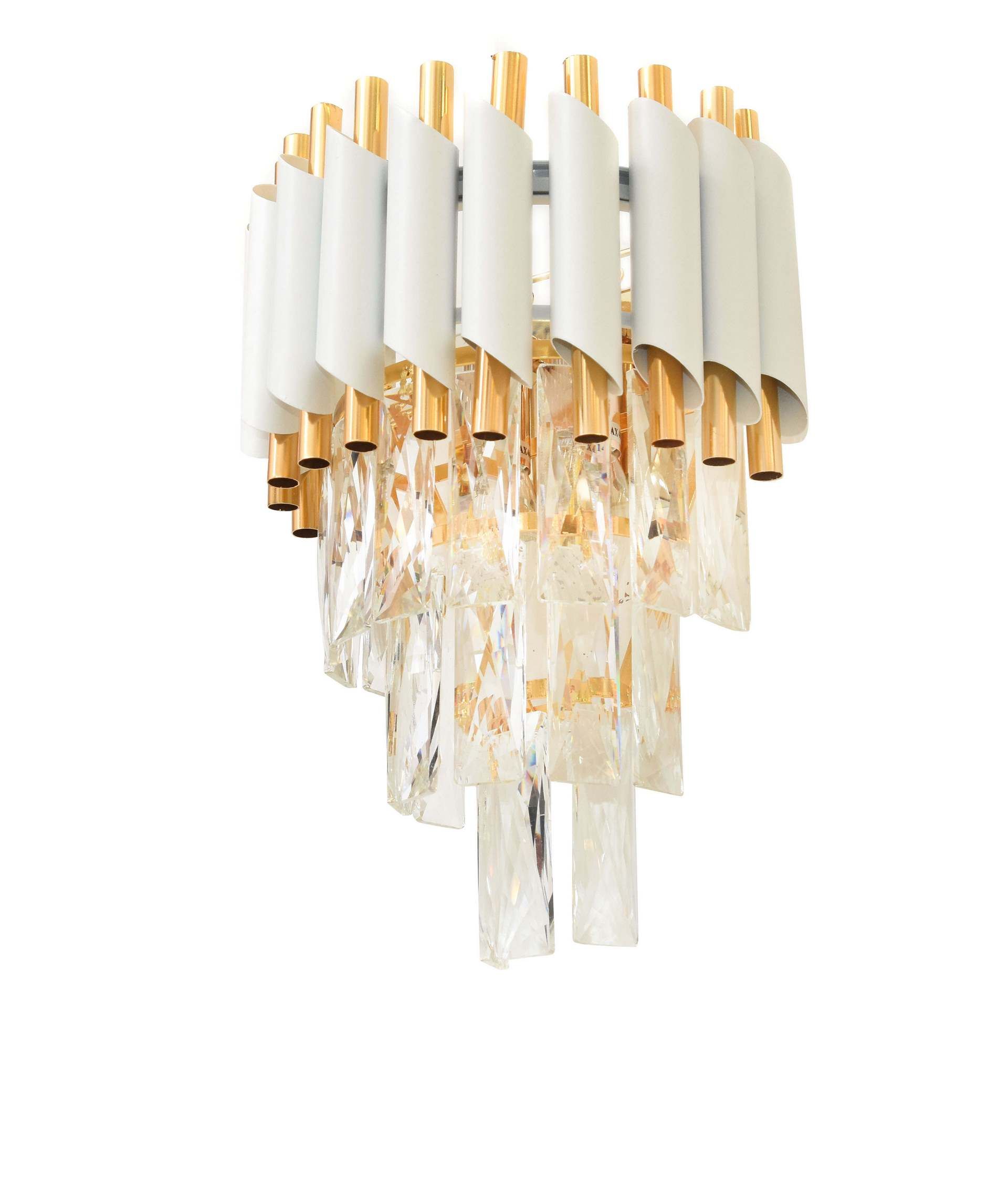 Biało-złota lampa ścienna, kryształowy kinkiet MAZINI W2 - Lumina Deco zdjęcie 4