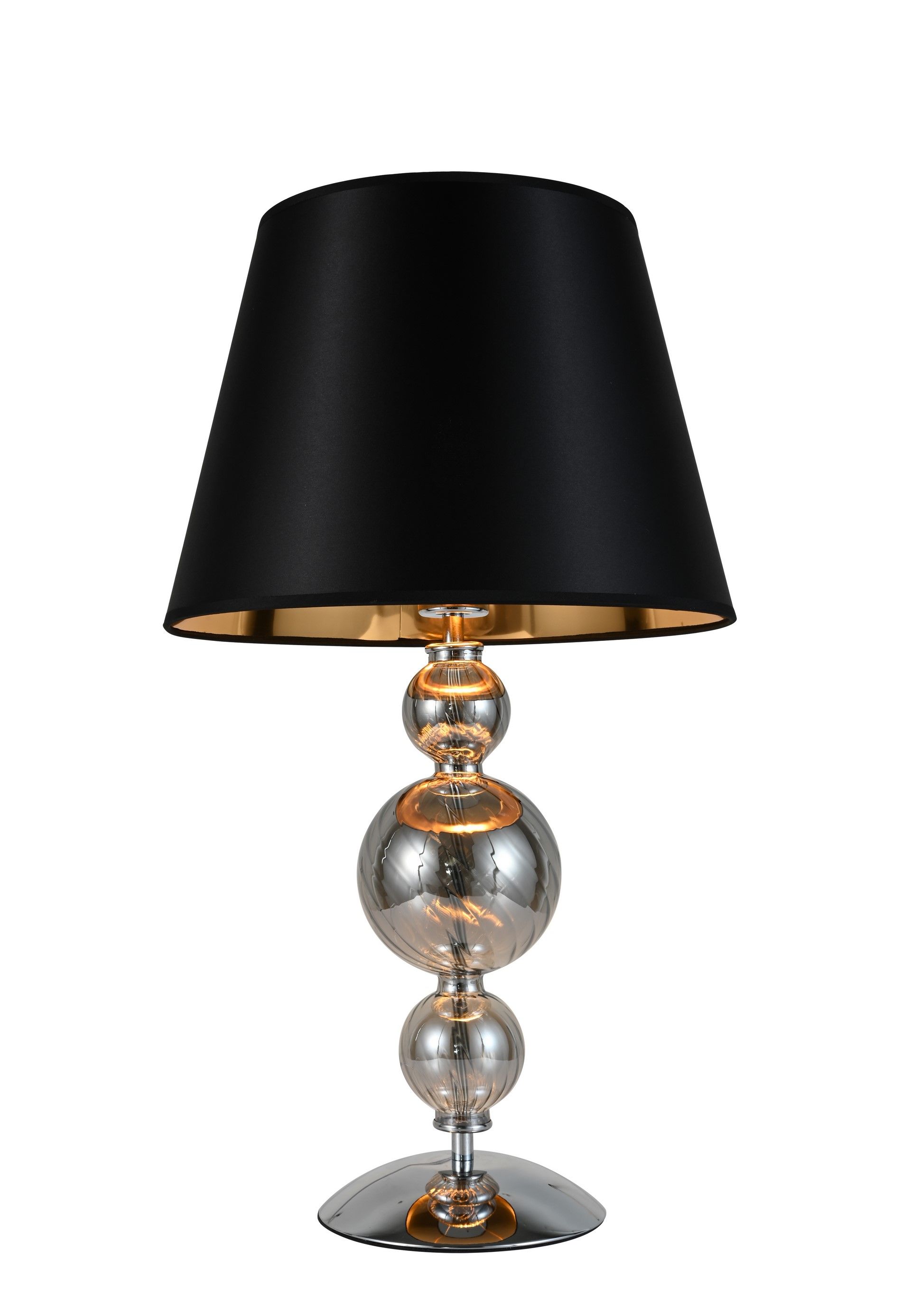 Czarna lampa biurkowa, nocna ze złotymi i srebrnymi akcentami MURANEO - Lumina Deco zdjęcie 1