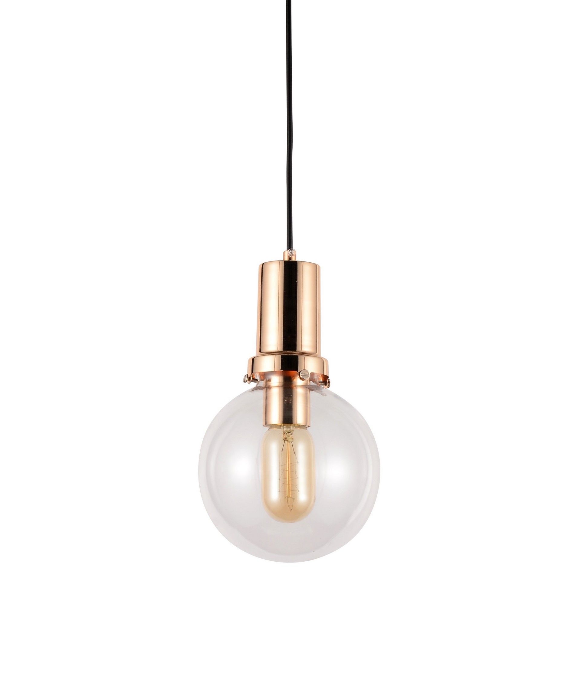 Przezroczysto-złota lampa wisząca w kształcie kuli, nowoczesna DORITO - Lumina Deco zdjęcie 1