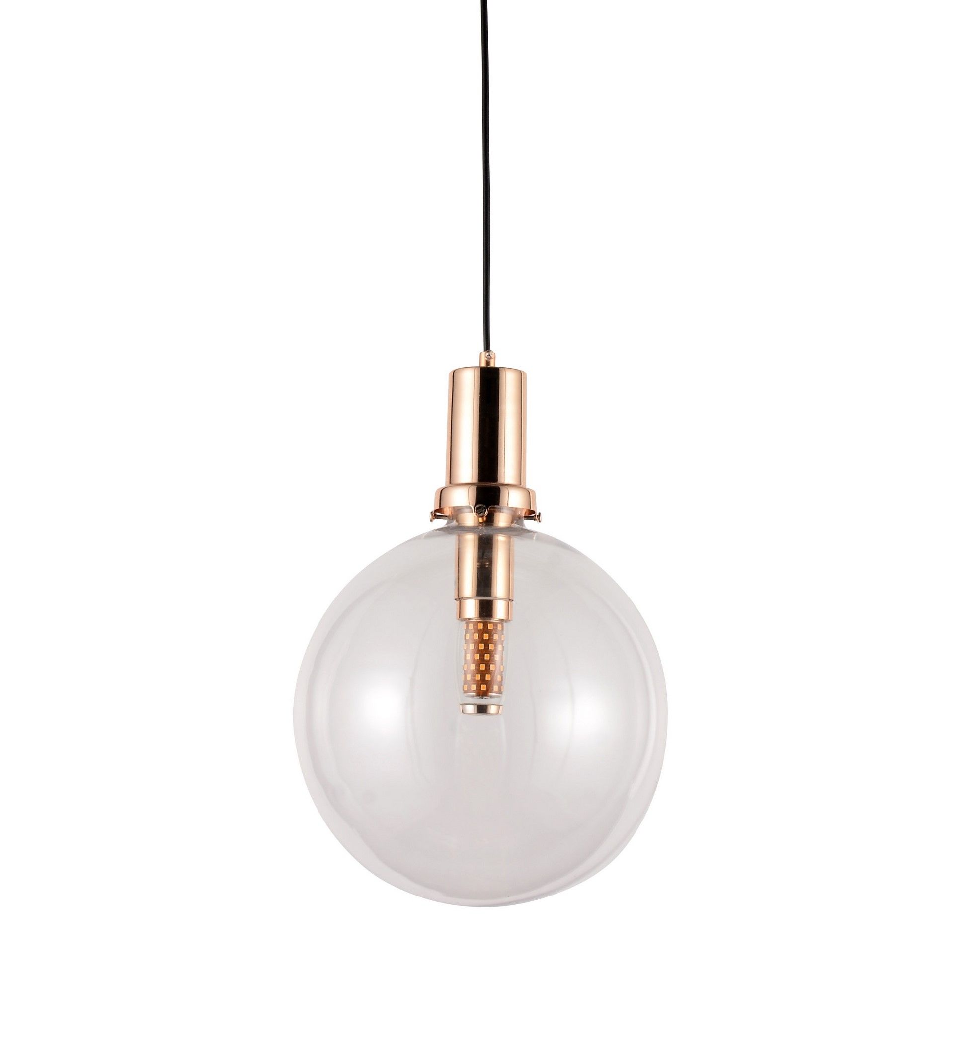 Przezroczysto-złota lampa wisząca w kształcie kuli, nowoczesna DORITO - Lumina Deco zdjęcie 1
