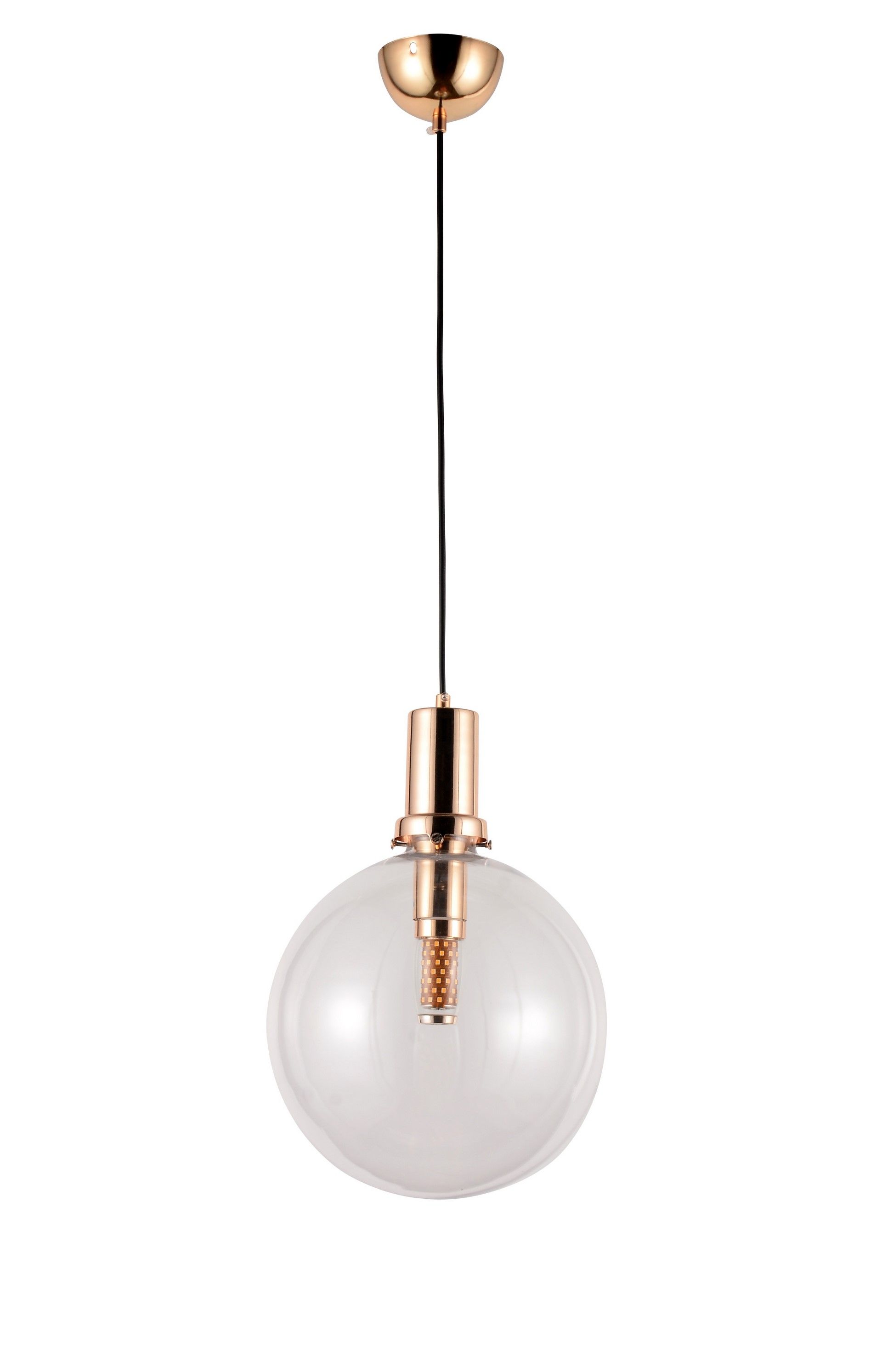 Przezroczysto-złota lampa wisząca w kształcie kuli, nowoczesna DORITO - Lumina Deco zdjęcie 3
