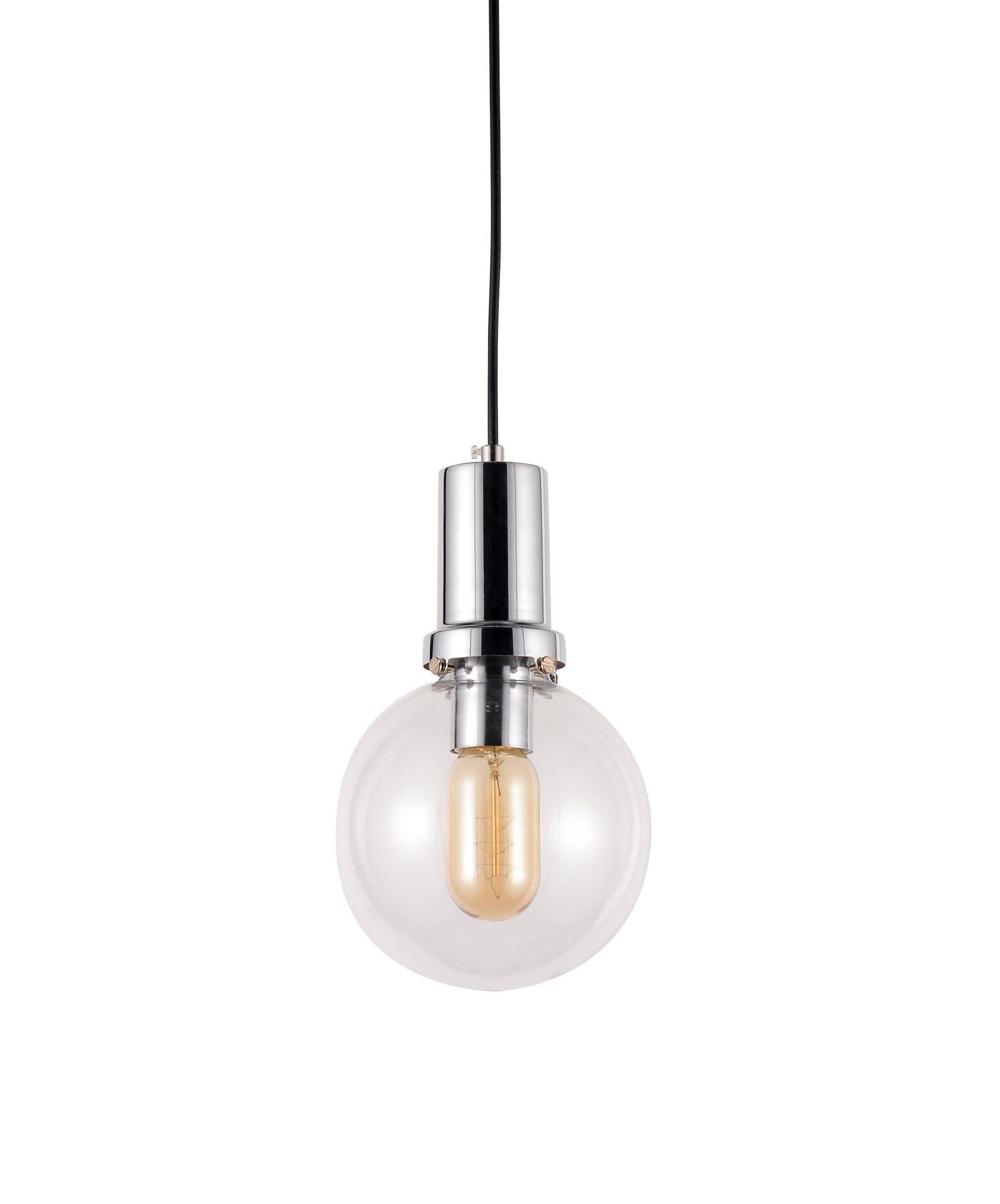 Przezroczysto-chromowana lampa wisząca kula, designerska DORITO - Lumina Deco zdjęcie 1