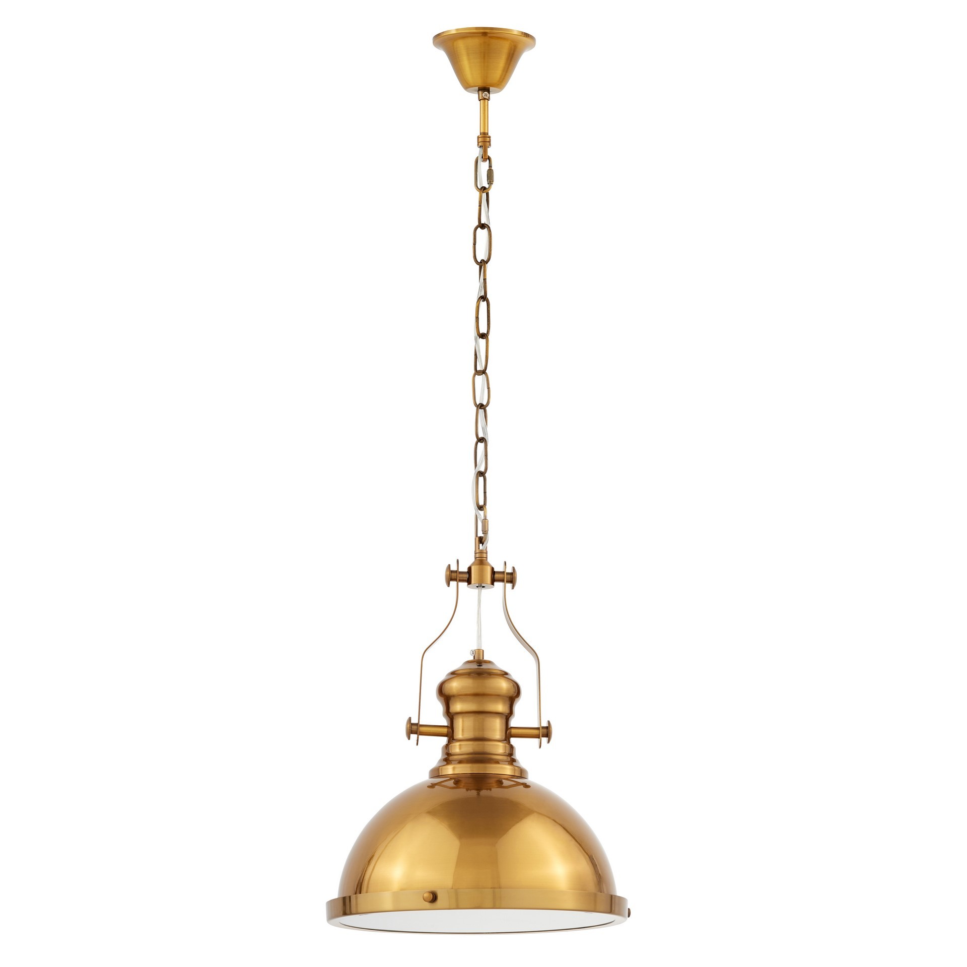 Industrialna lampa wisząca ETTORE kolor mosiądzu, metalowa kopuła - Lumina Deco zdjęcie 3