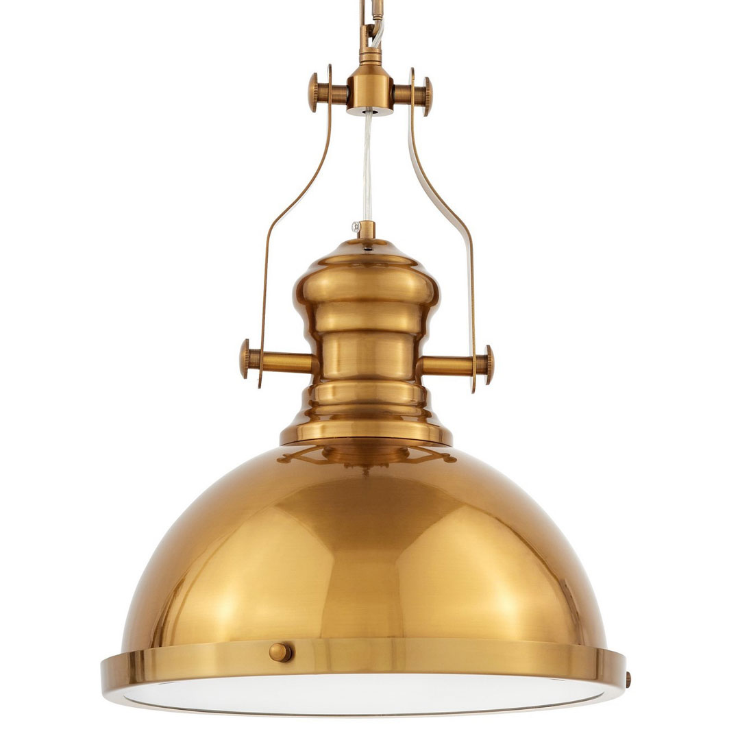 Industrialna lampa wisząca ETTORE kolor mosiądzu, metalowa kopuła - Lumina Deco zdjęcie 1