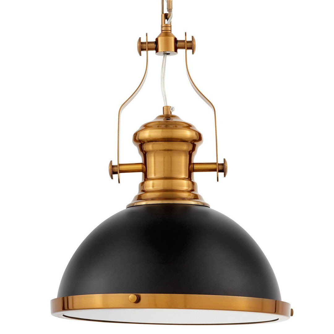Industrialna czarno-mosiężna metalowa lampa loft ETTORE na łańcuchu - Lumina Deco zdjęcie 1