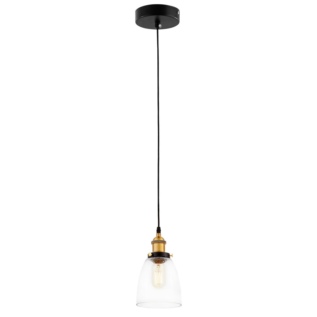 Lampa wisząca loft skandynawska FABI szklana, przezroczysta, industrialna, zwis - Lumina Deco zdjęcie 3