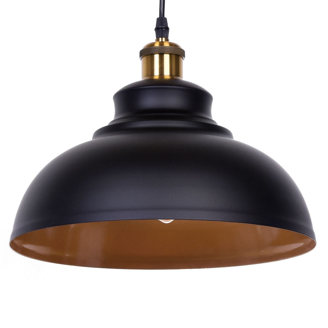 Stylowa czarna lampa wisząca BOGGI półokrągła minimalistyczna - Lumina Deco zdjęcie 1