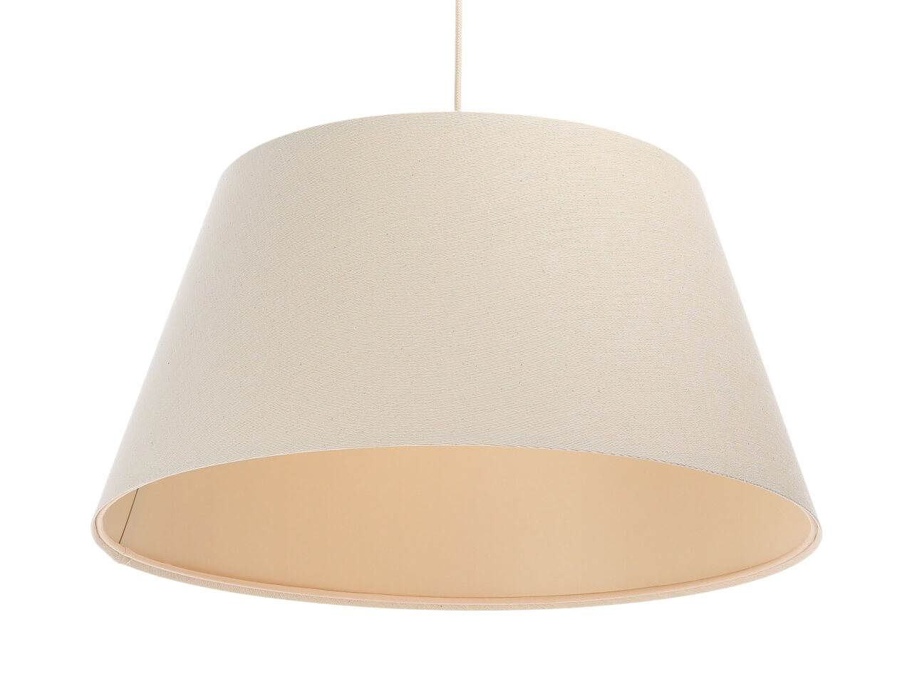 Kremowa lampa wisząca ze stożkowym abażurem z lnianej tkaniny BOHO - BPS Koncept zdjęcie 1