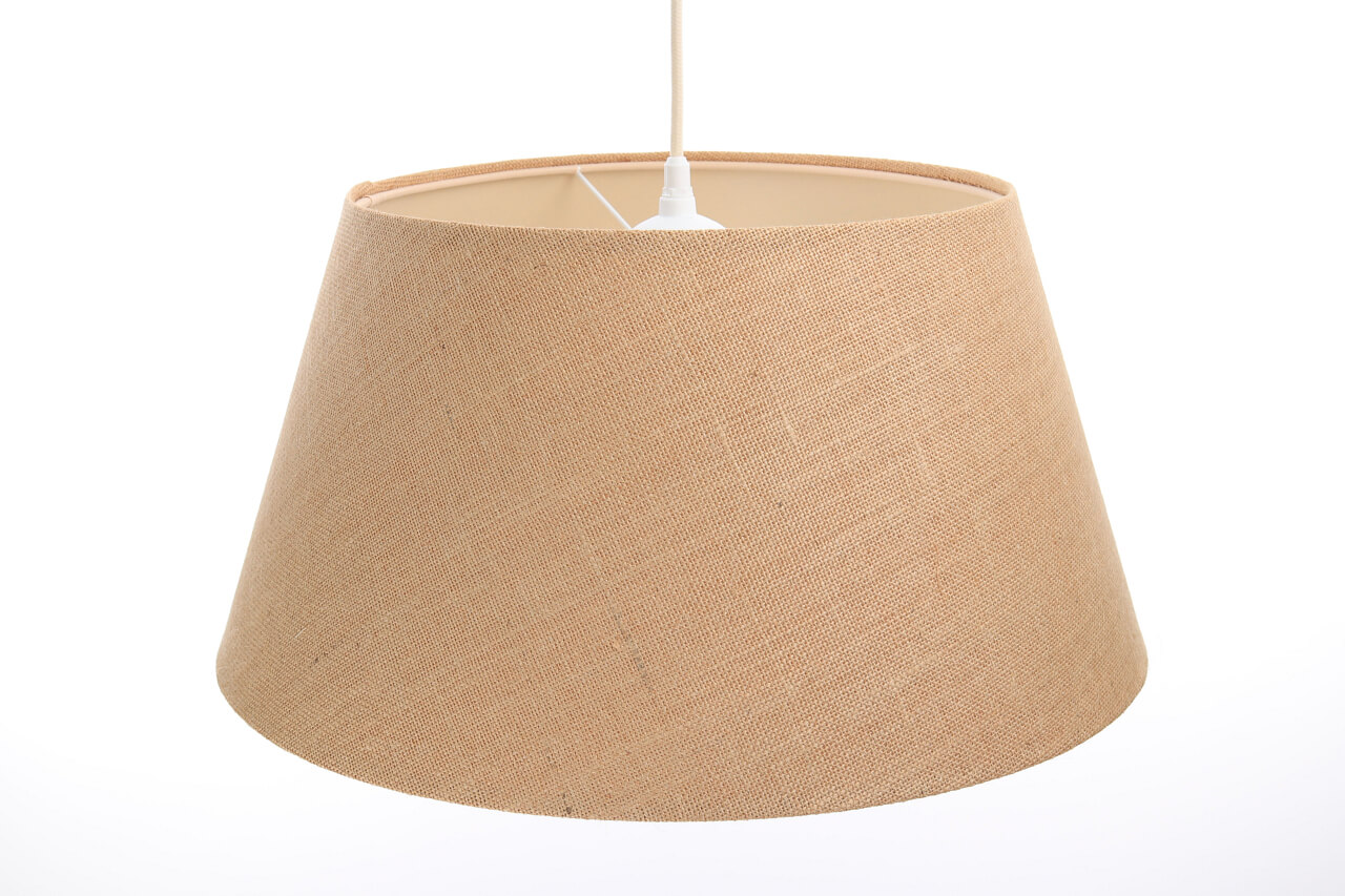 Beżowa lampa wisząca z jutowym abażurem w kształcie stożka BOHO - BPS Koncept zdjęcie 4