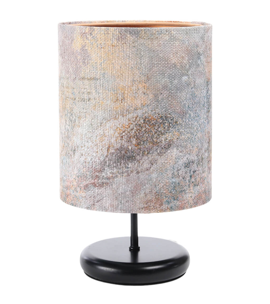 Kolorowa lampka biurkowa z abażurem w kształcie walca ze strukruralnej tkaniny PORTLAND - BPS Koncept zdjęcie 1
