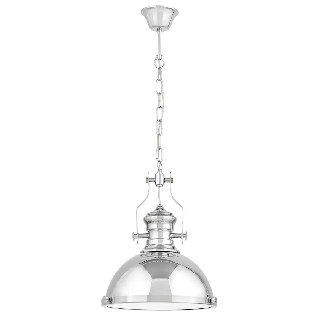 Srebrna loftowa lampa wisząca ETTORE metalowa, zwis na łańcuchu - Lumina Deco zdjęcie 3