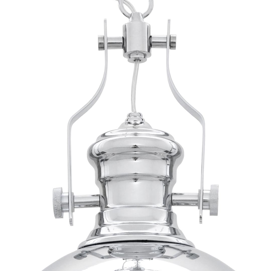 Srebrna loftowa lampa wisząca ETTORE metalowa, zwis na łańcuchu - Lumina Deco zdjęcie 4