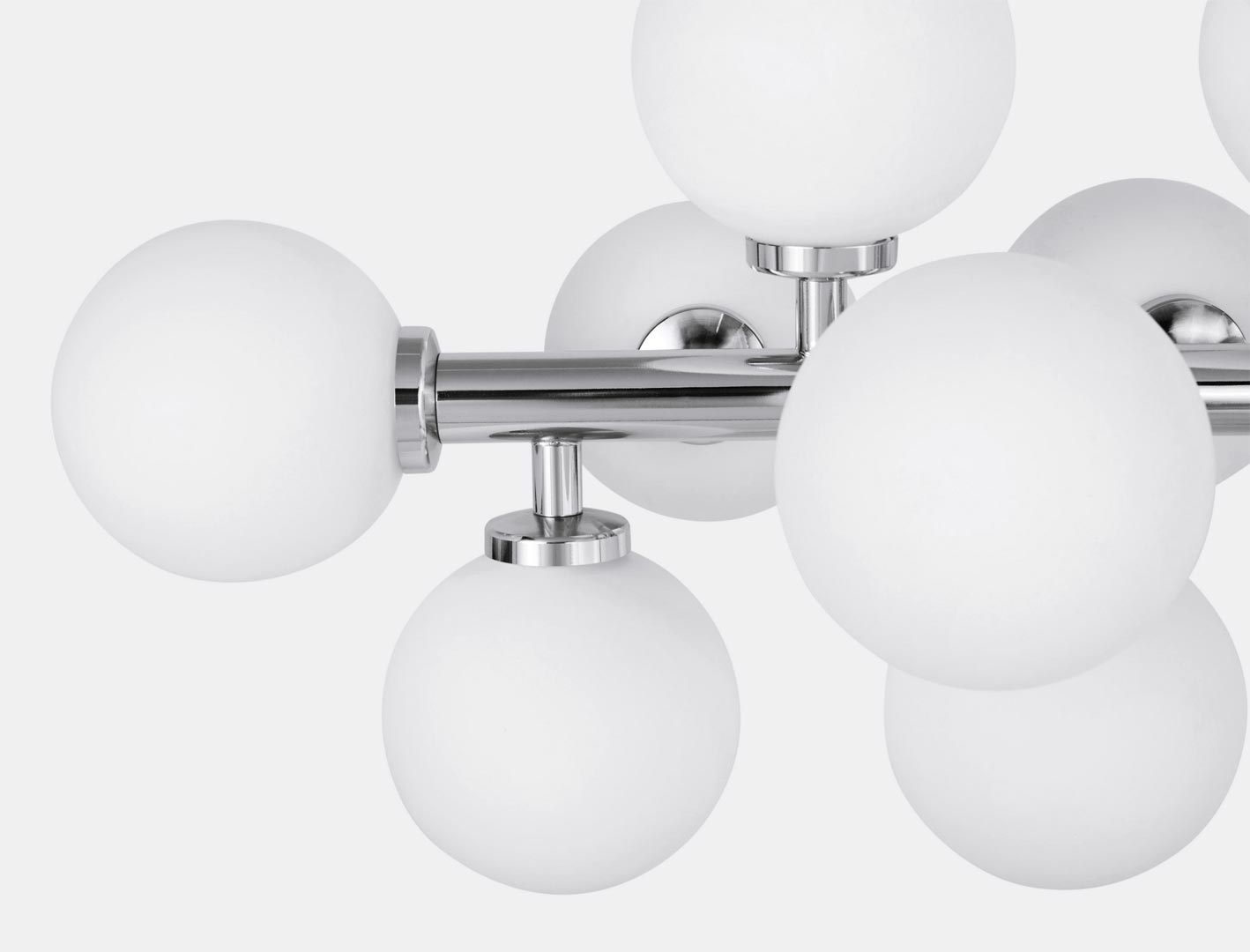 Designerska pozioma lampa wisząca PETRICA chromowana, klosze kule - Lumina Deco zdjęcie 4
