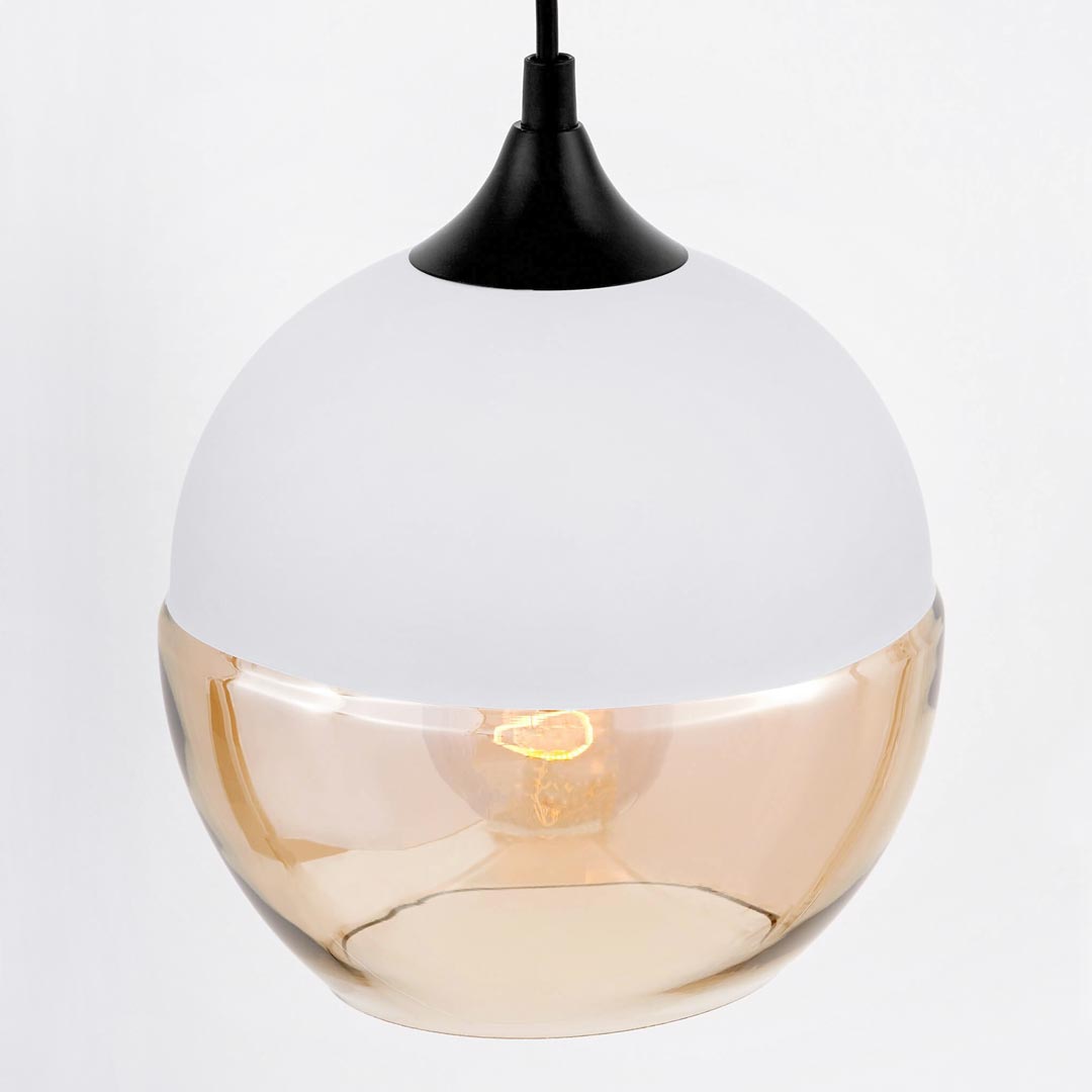Loftowa biała lampa wisząca szklana kula ALBION przezroczysta zwis - Lumina Deco zdjęcie 4
