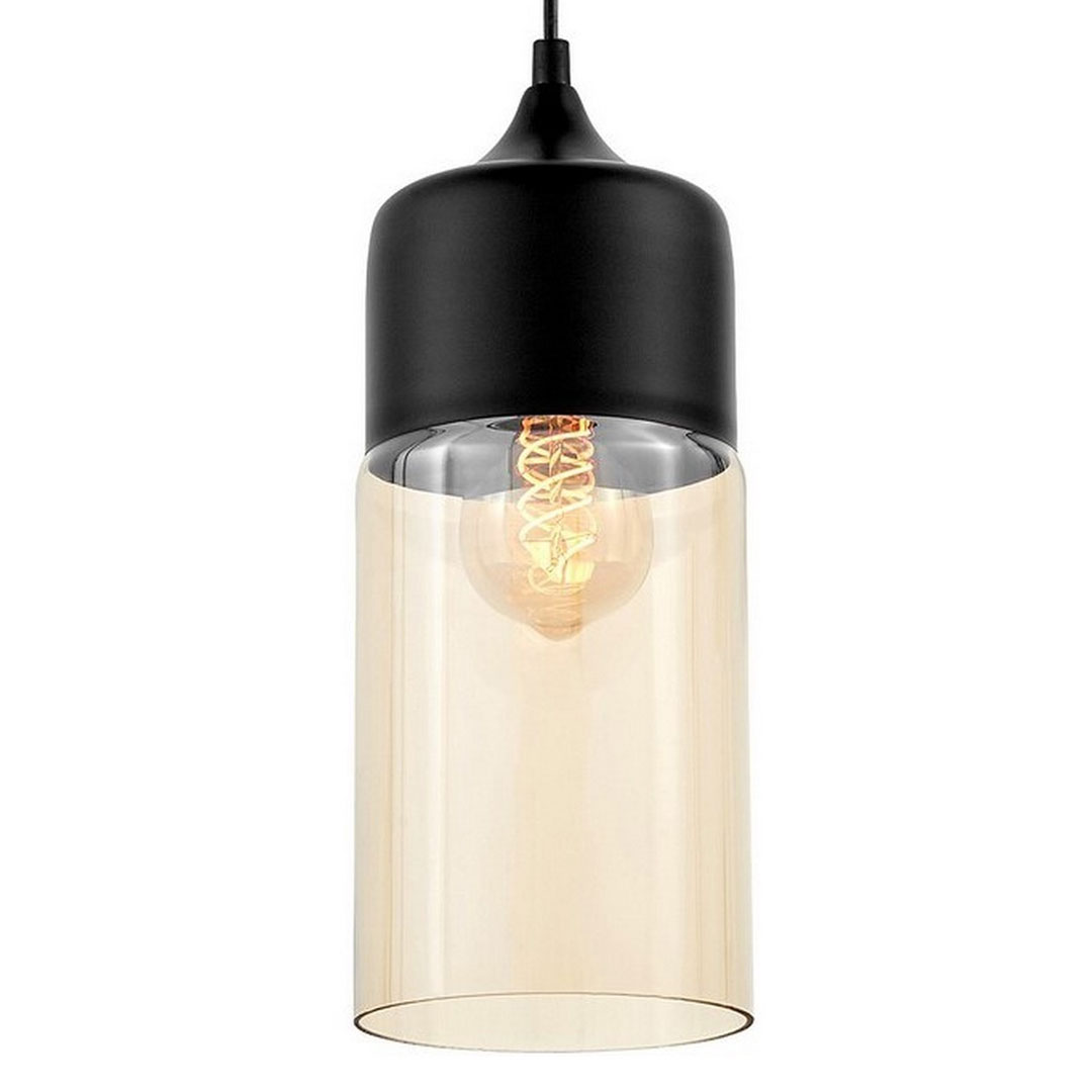 Loftowa lampa wisząca ZENIA czarny klosz metalowy tuba pionowa regulowana - Lumina Deco zdjęcie 1