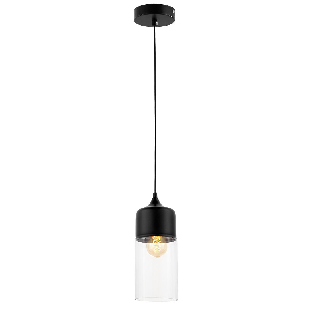 Nowoczesna pionowa lampa wisząca ZENIA czarna metalowa ze szklanym kloszem - Lumina Deco zdjęcie 2