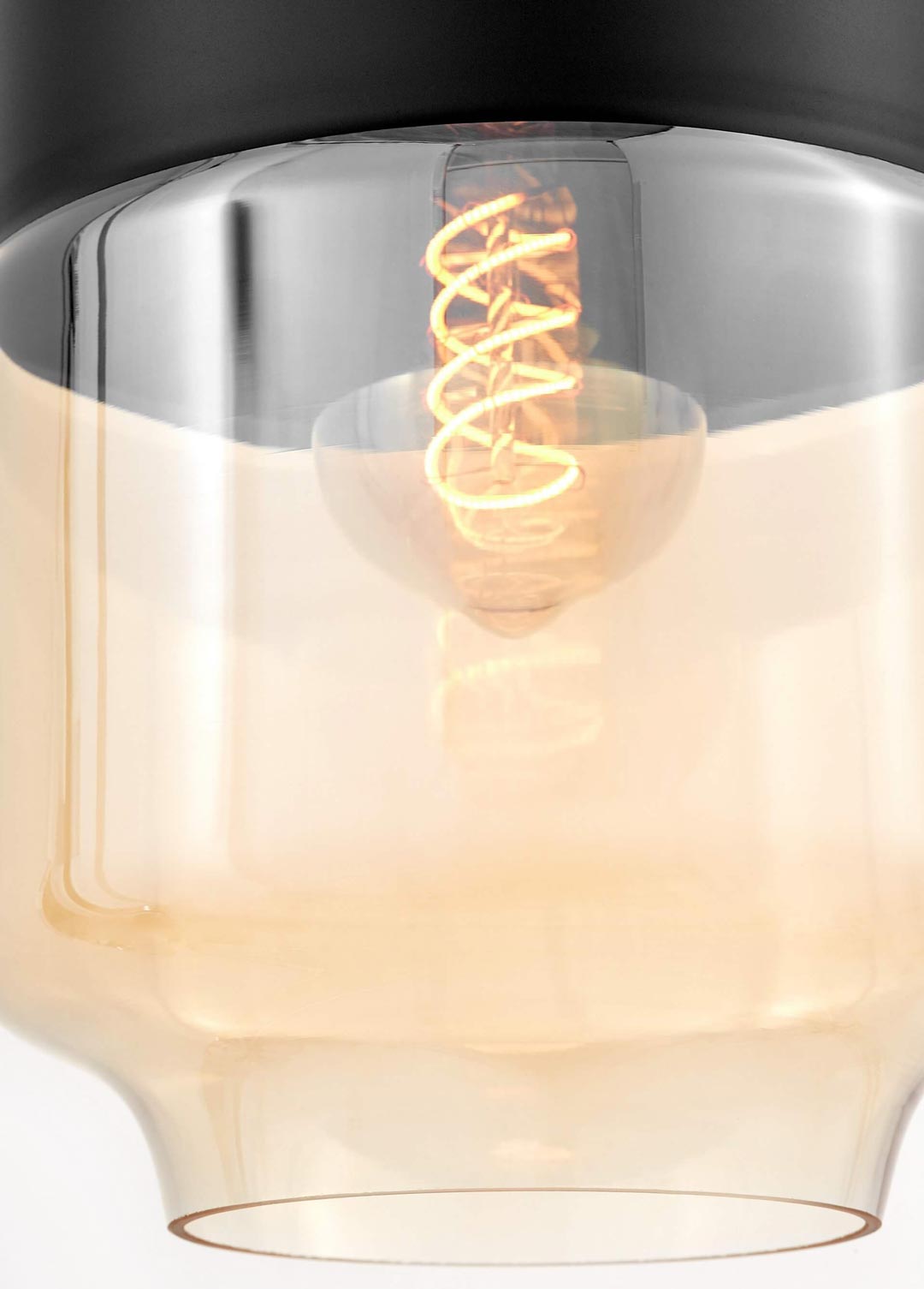 Lampa wisząca ASTILA szklana czarny metalowy klosz loft nowoczesna - Lumina Deco zdjęcie 3