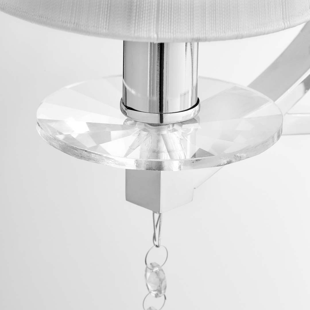 Kinkiet lampa ścienna VENISIA W2 A podwójny, metalowy z kryształkami, srebrne abażury - Lumina Deco zdjęcie 3