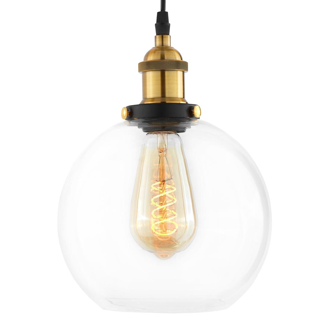 Loftowa szklana lampa wisząca NAVARRO regulowana przezroczysta kula - Lumina Deco zdjęcie 1