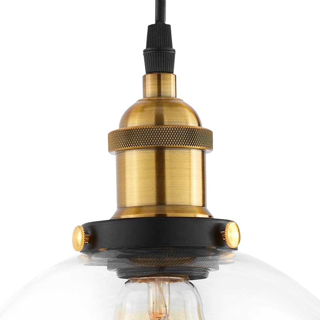 Loftowa szklana lampa wisząca NAVARRO regulowana przezroczysta kula - Lumina Deco zdjęcie 4