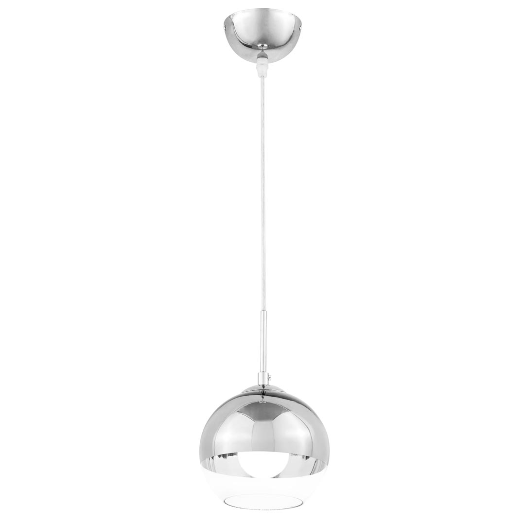 Nowoczesna lampa wisząca VERONI szklana kula srebrna, przezroczysta - Lumina Deco zdjęcie 2