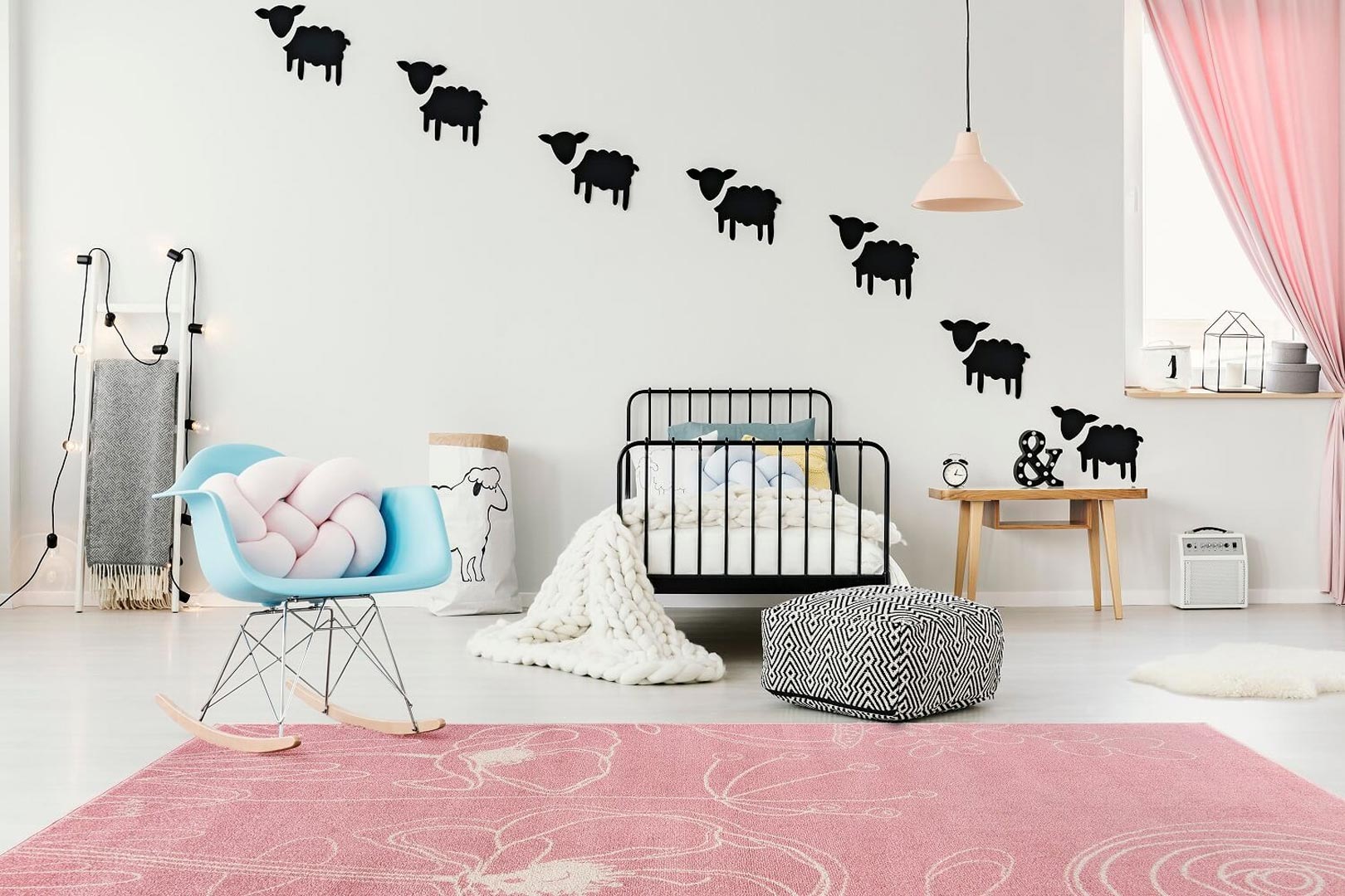 Designerski różowy dywan Pinky Agnes w kwiaty, maki, łąkę - Carpetforyou zdjęcie 4