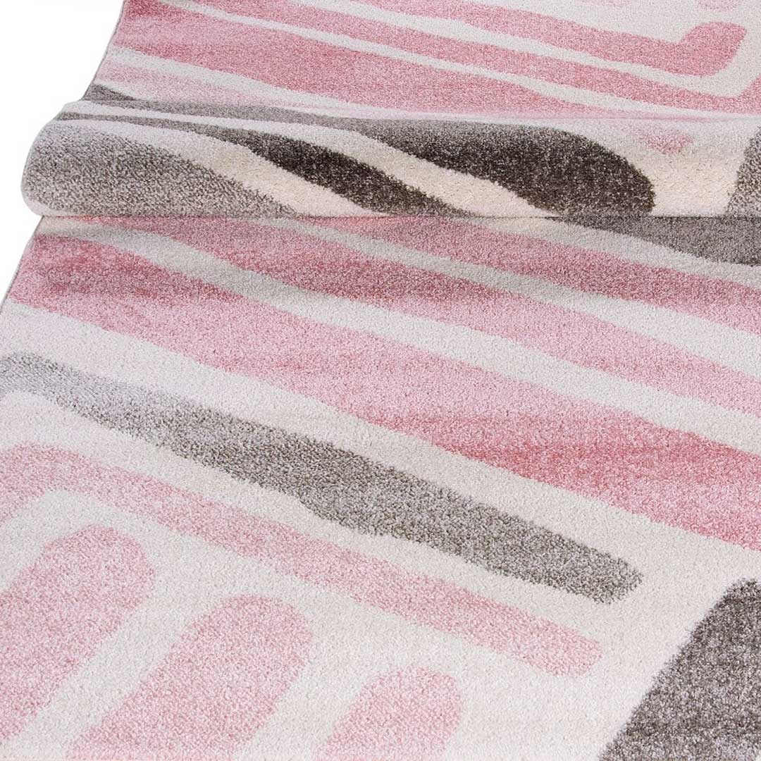 Nowoczesny dywan w różowe i szare artystyczne pociągnięcia flamastrem Pink Frame - Carpetforyou zdjęcie 3