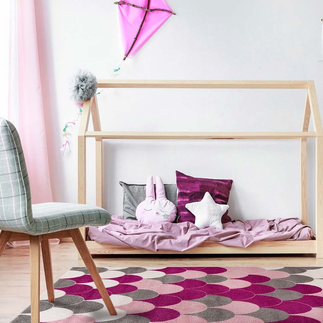 Elegancki nowoczesny dywan w różowe, szare i kremowe perły, kropki Pink Pearls - Carpetforyou zdjęcie 2