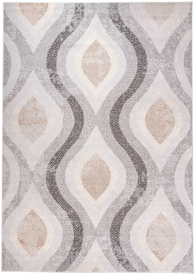 Nowoczesny dywan do klasycznego salonu w beżowe, brązowe i szare fale Marroccan Vibe - Carpetforyou zdjęcie 1