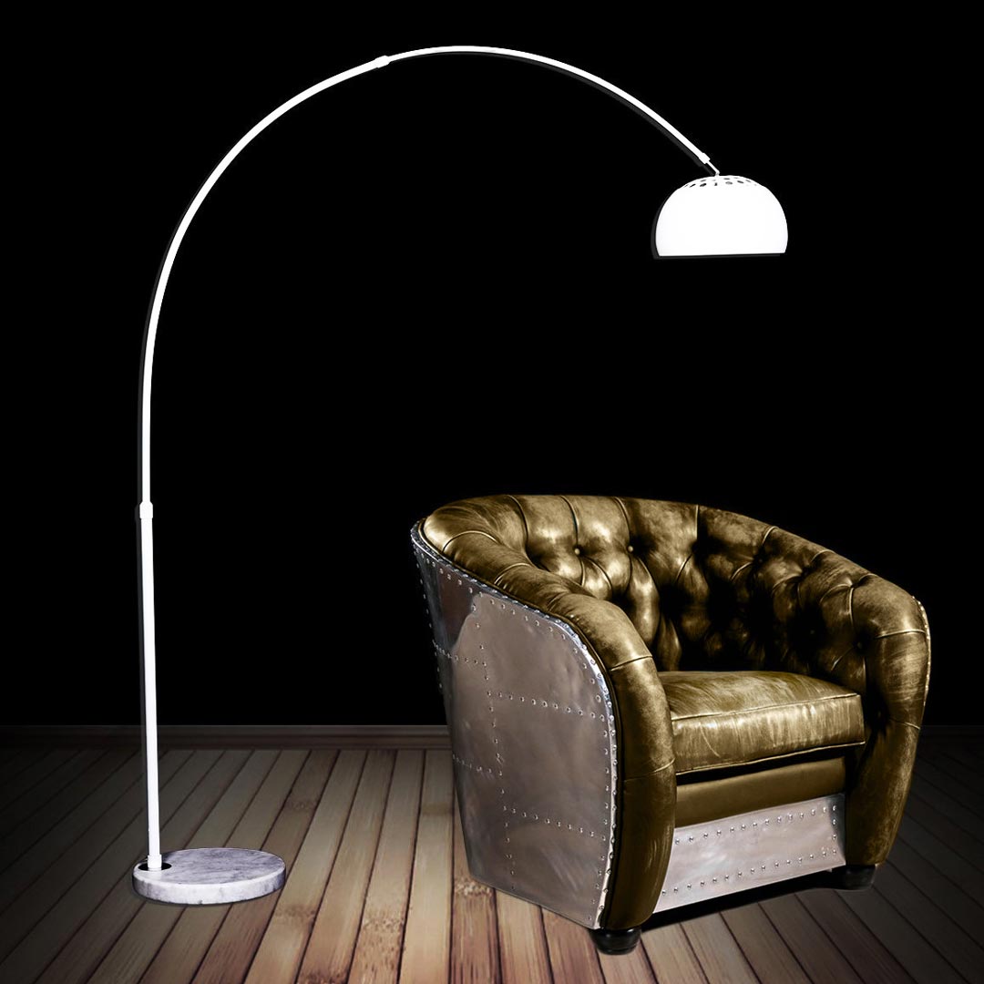 Lampa stojąca podłogowa AZURRO BIAŁA, metalowa, granitowa - Lumina Deco zdjęcie 4