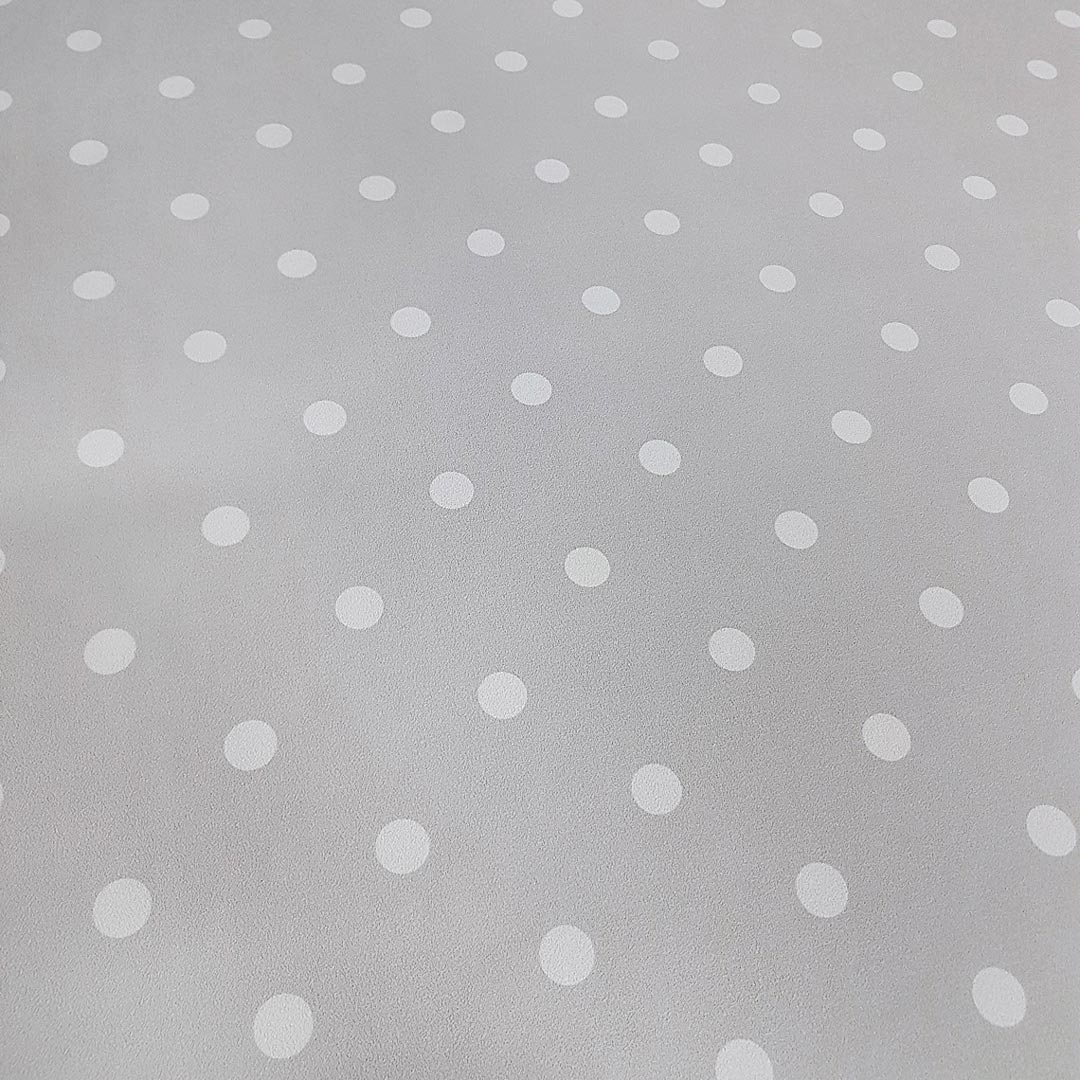 Szara tapeta w małe białe kropki, groszki, polka dot 2 cm - Dekoori zdjęcie 4