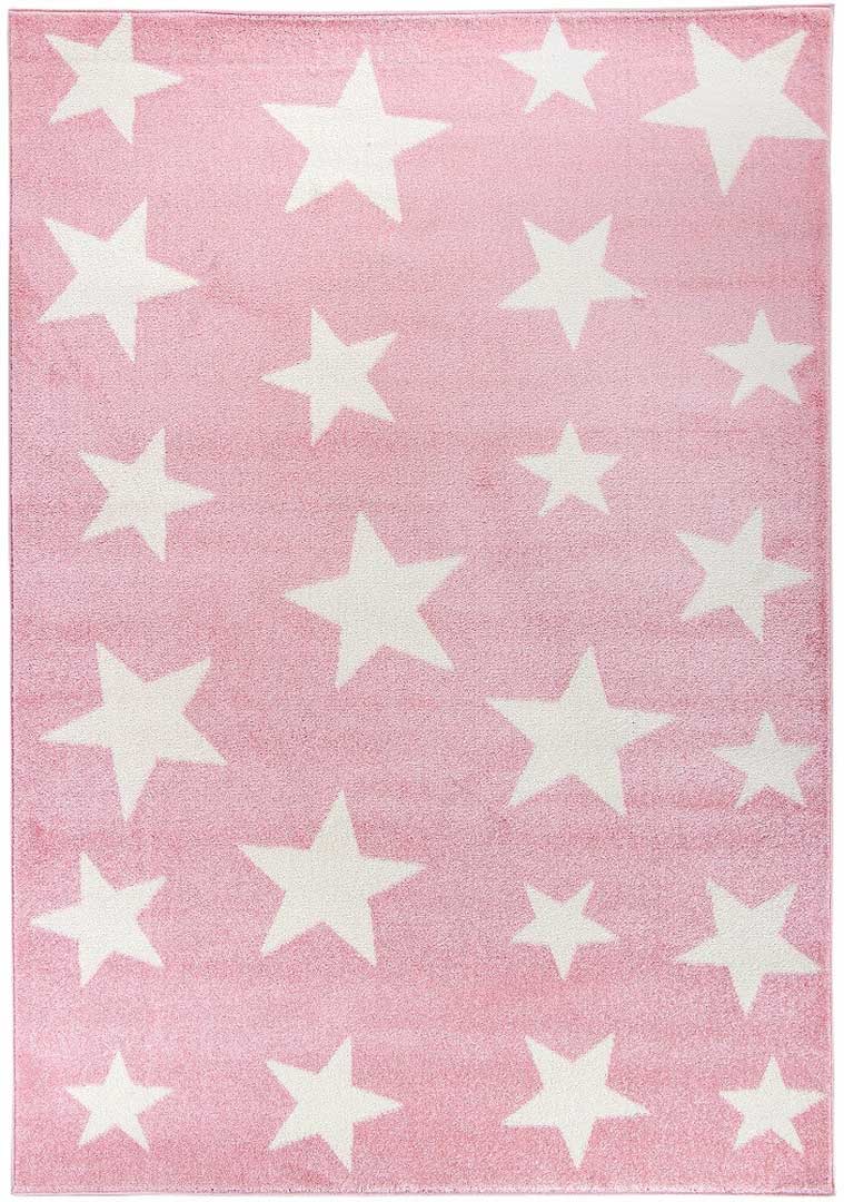 Różowy dywan dziecięcy w kremowe gwiazdki Pink Night dla dziewczynki - Carpetforyou zdjęcie 1