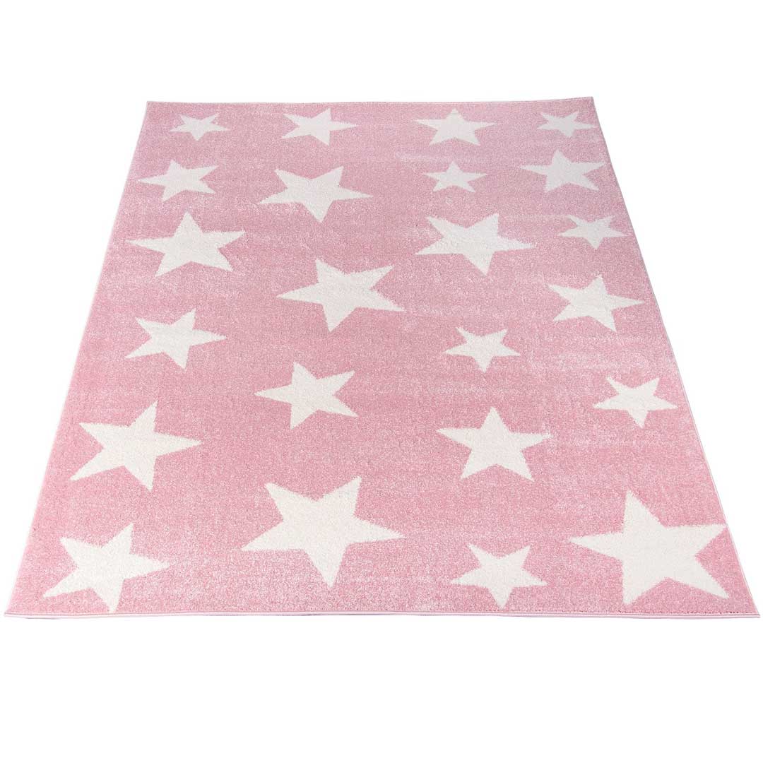Różowy dywan dziecięcy w kremowe gwiazdki Pink Night dla dziewczynki - Carpetforyou zdjęcie 3
