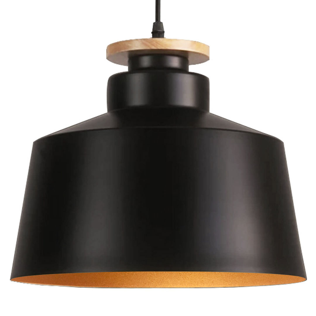 Nowoczesna czarna lampa wisząca ze złotym wnętrzem LEVANTI D30 - Lumina Deco zdjęcie 1