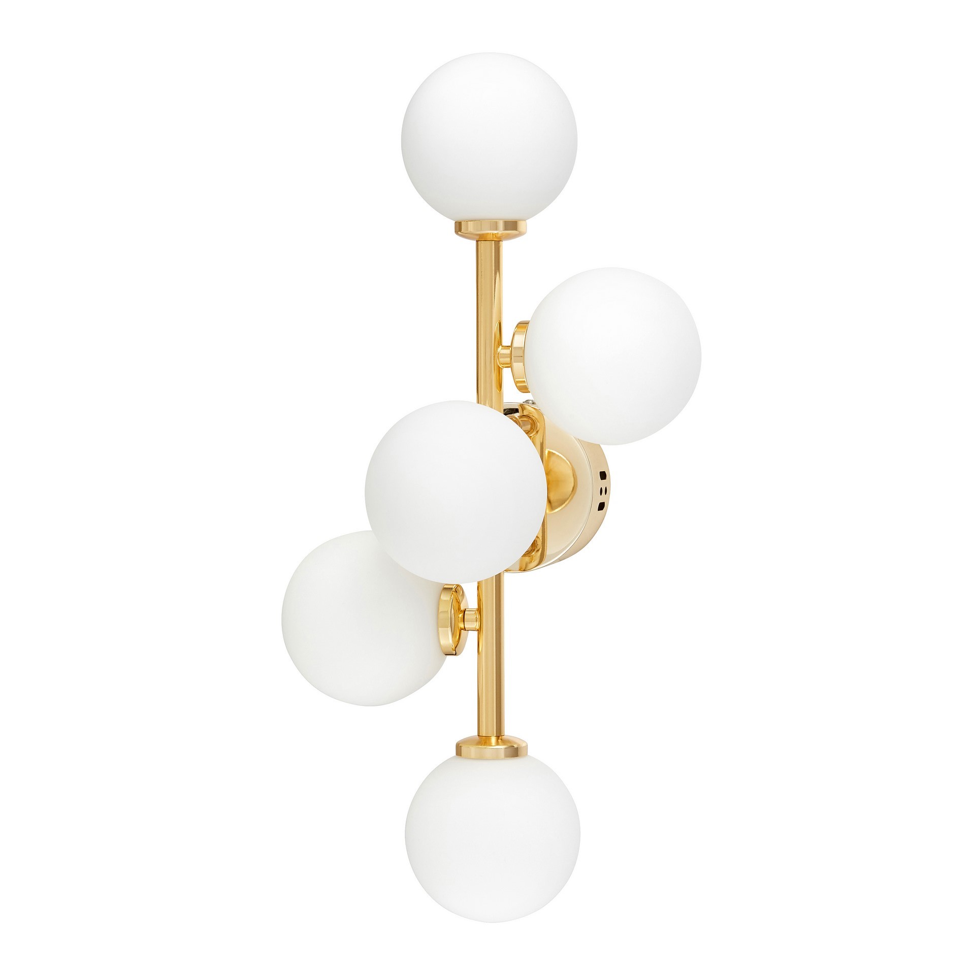 Złoty kinkiet glamour z białymi, szklanymi kloszami, francuskie złoto - MARSIADA - Lumina Deco zdjęcie 1