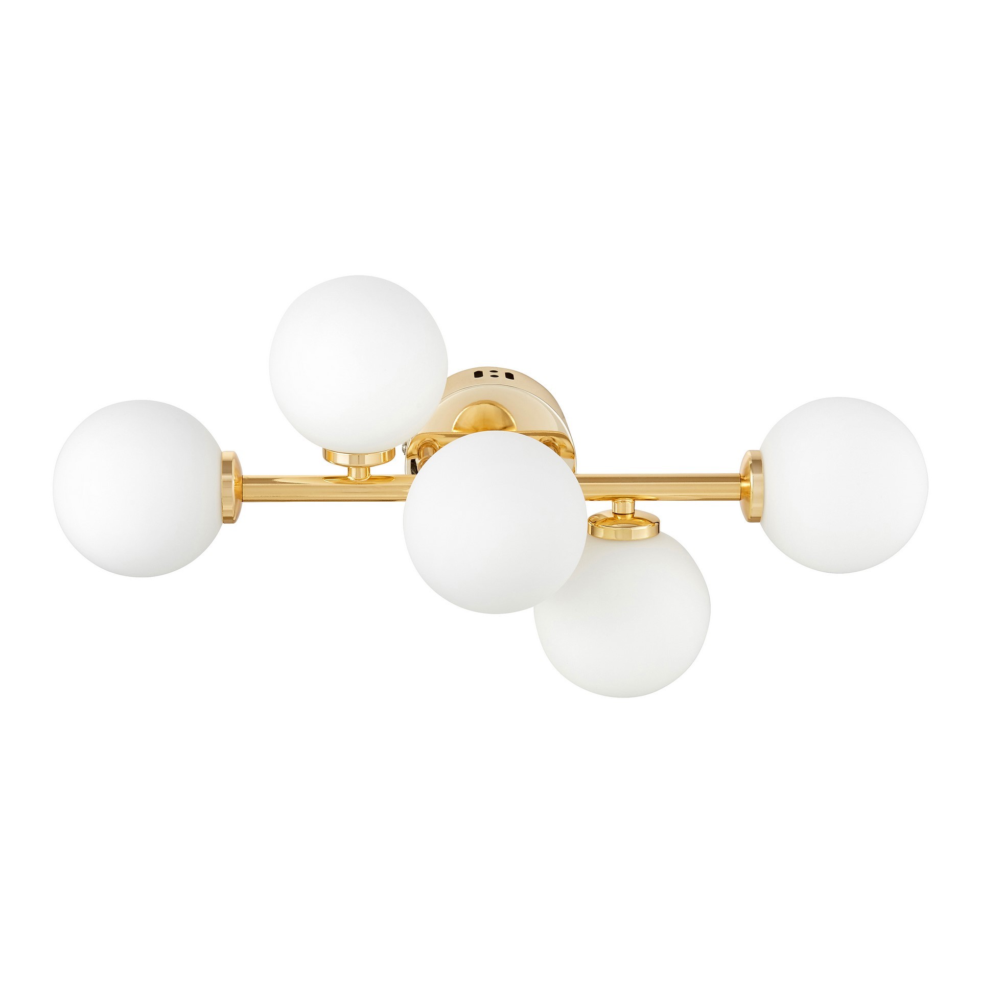 Złoty kinkiet glamour z białymi, szklanymi kloszami, francuskie złoto - MARSIADA - Lumina Deco zdjęcie 3