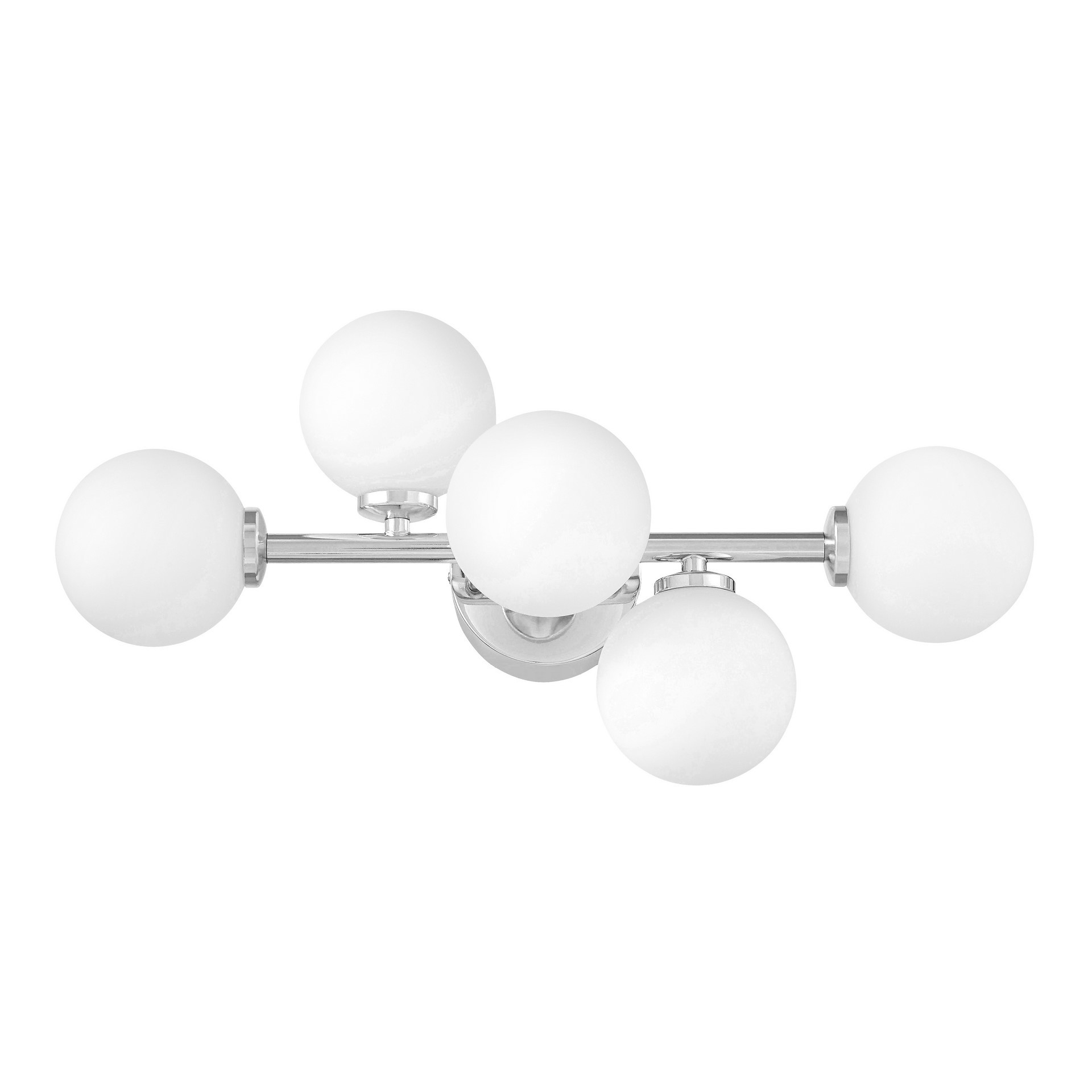 Chromowany, designerski kinkiet z okrągłymi, szklanymi kloszami MARSIADA - Lumina Deco zdjęcie 3
