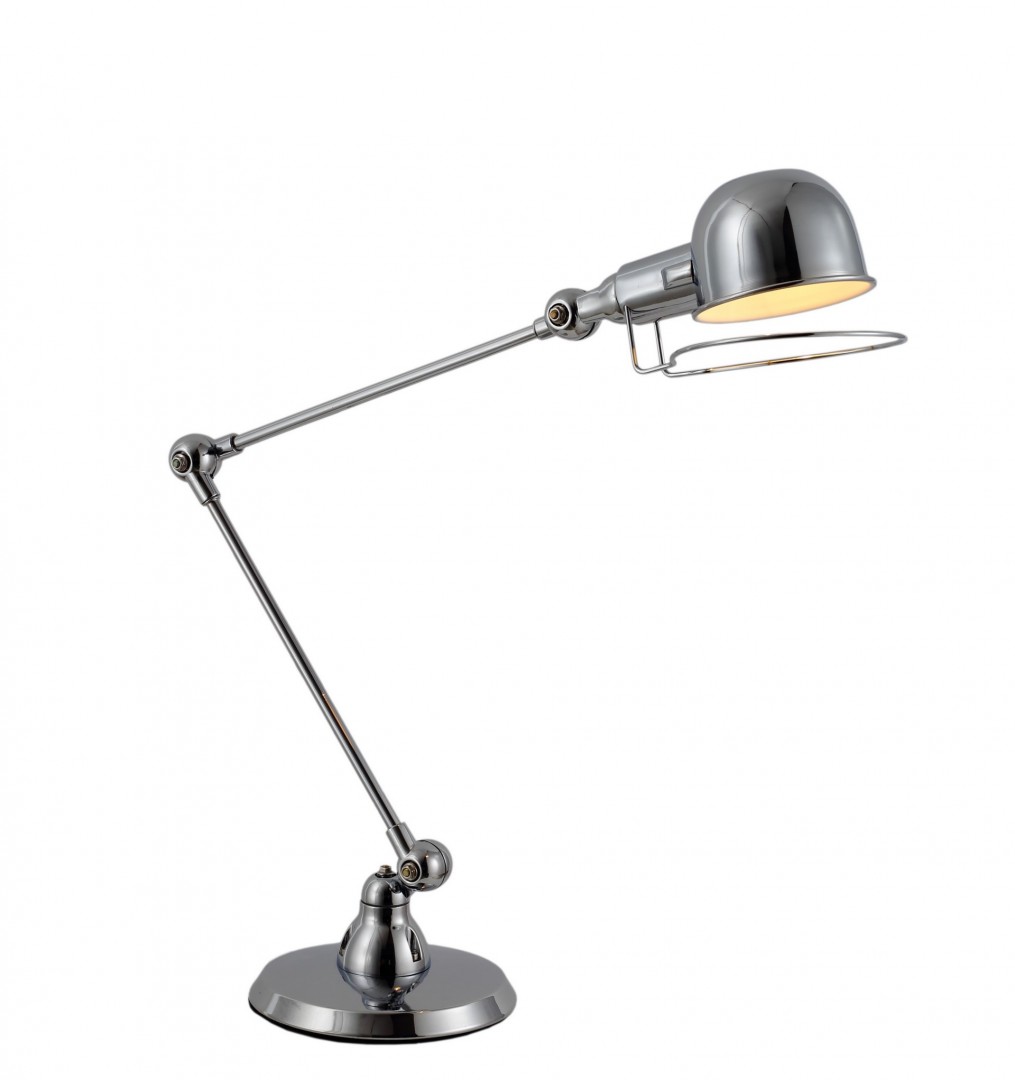 Chromowana lampka biurkowa, metalowa w loftowym stylu GLORIA W2 - Lumina Deco zdjęcie 1