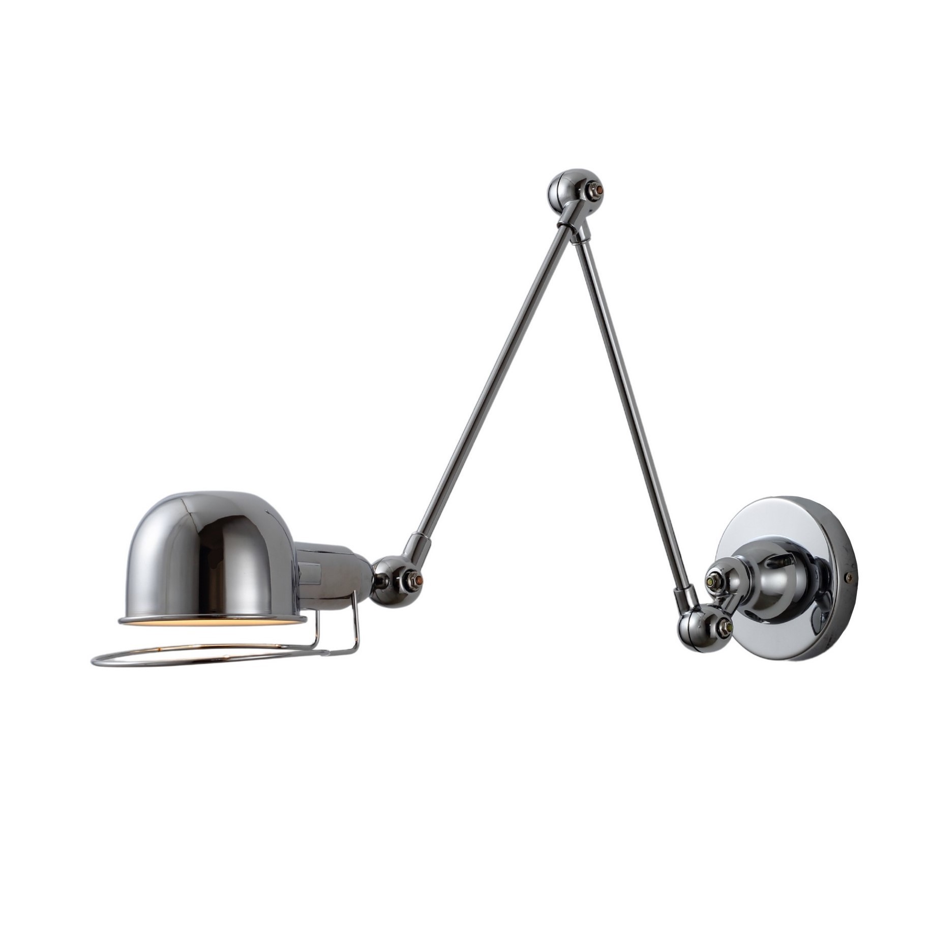 Chromowana lampka ścienna, metalowy, regulowany kinkiet w industrialnym stylu GLORIA W2 - Lumina Deco zdjęcie 1