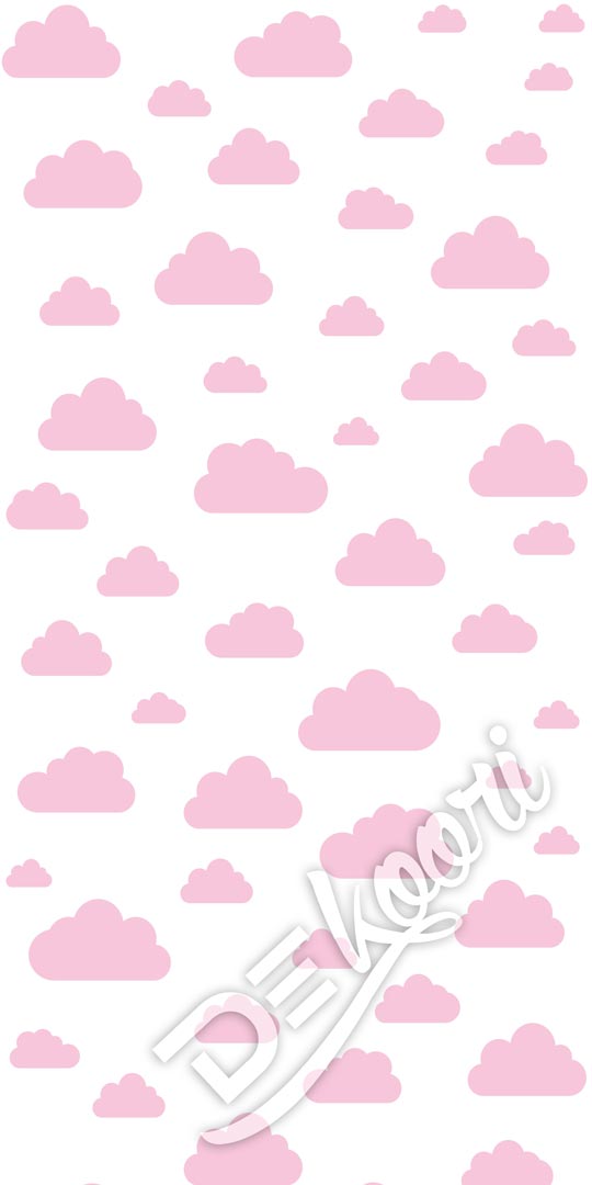Biała tapeta ścienna w różowe chmurki, chmury 7,5-24 cm - Dekoori zdjęcie 3