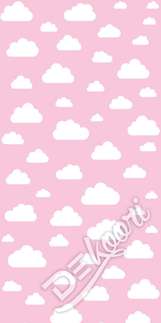Różowa tapeta ścienna w białe chmurki, chmury 7,5-24 cm - Dekoori zdjęcie 3