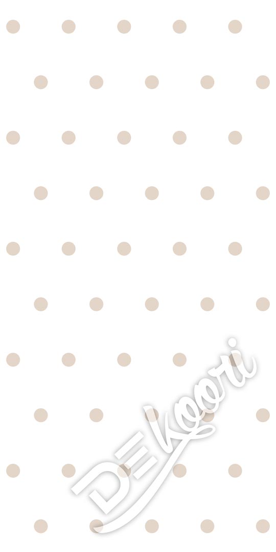 Biała tapeta w beżowe kropki, groszki, grochy 5 cm - Dekoori zdjęcie 3