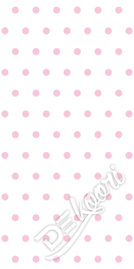 Biała tapeta w różowe kropki, grochy, groszki 5 cm - Dekoori zdjęcie 2
